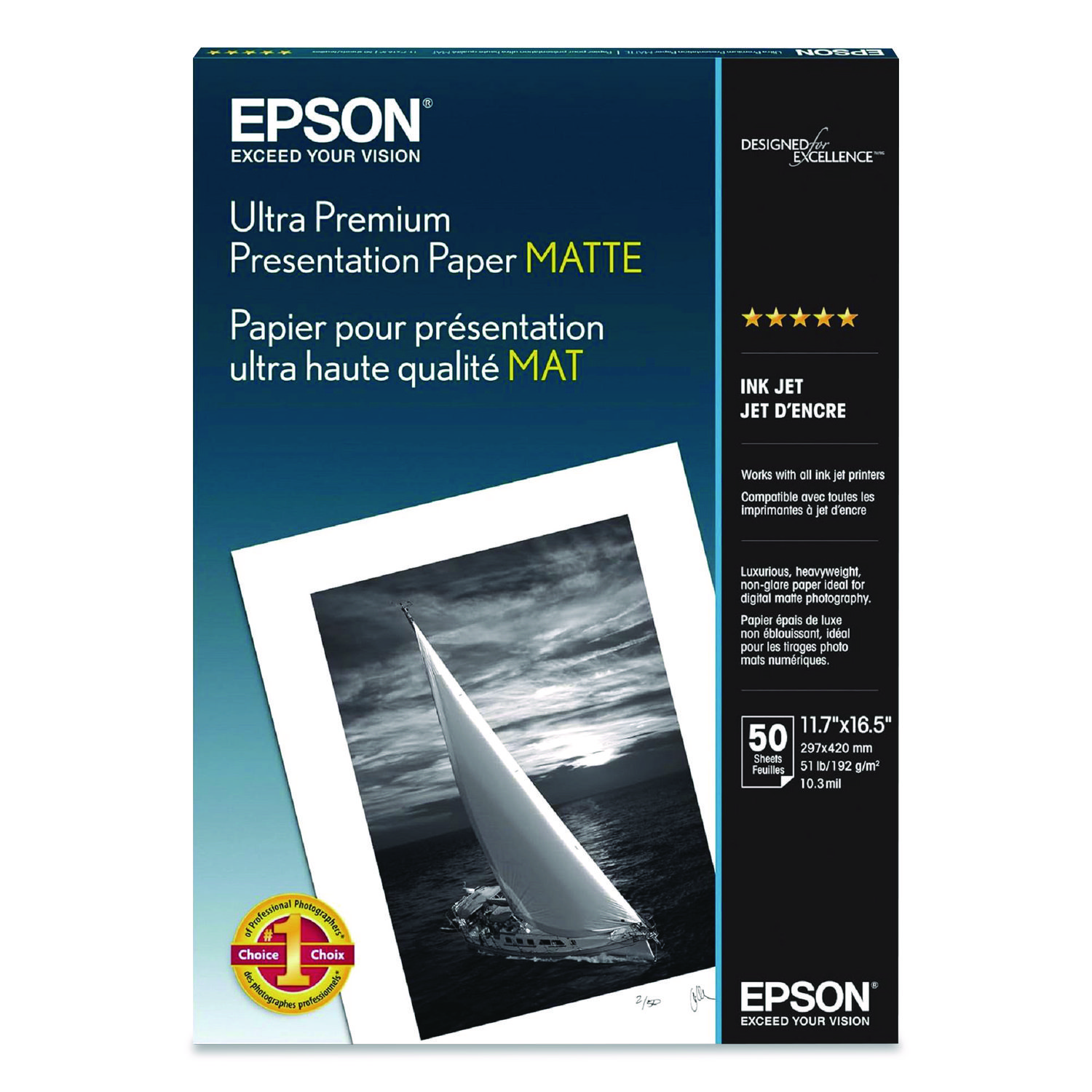 S041343 - Ultra Premium Matte Presentation Paper, 10 mil, 11.75 x 16.5 ...