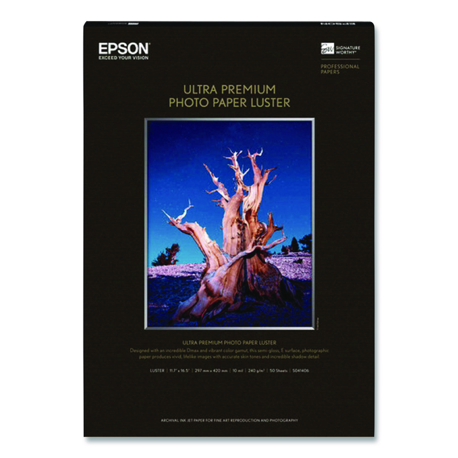 Ultra Premium Photo Paper, 10 mil, 11.75 x 16.5, Luster White, 50/Pack