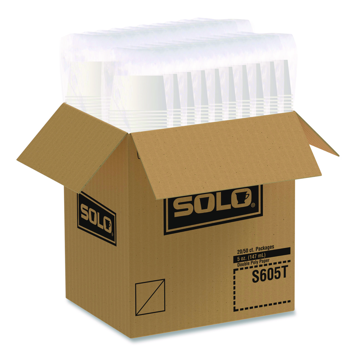 Double Poly Paper Food Containers, 5 oz, 3.38" Diameter x 2.01"h, White, Paper, 1,000/Carton