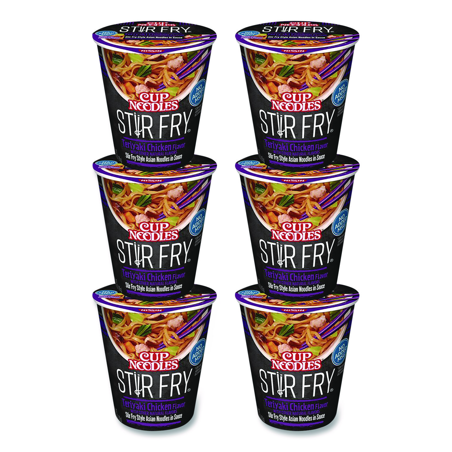 Cup Noodles Stir Fry, Teriyaki Chicken, 3 oz Cup, 6/Carton