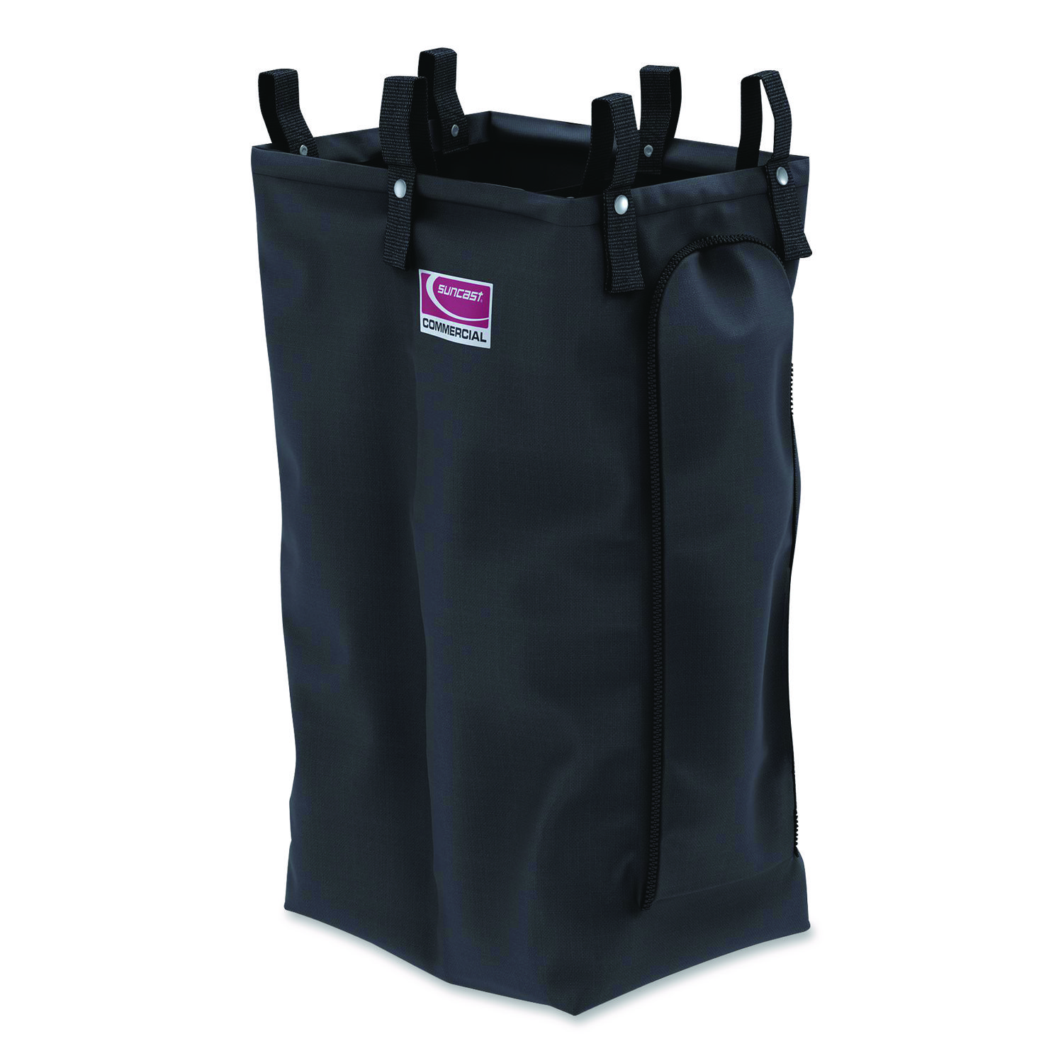 Divided Bag for Suncast Commercial Full-Size and Compact-Size Housekeeping Carts, 25.4 gal, 15.6" x 12.52" x 29.95", Black