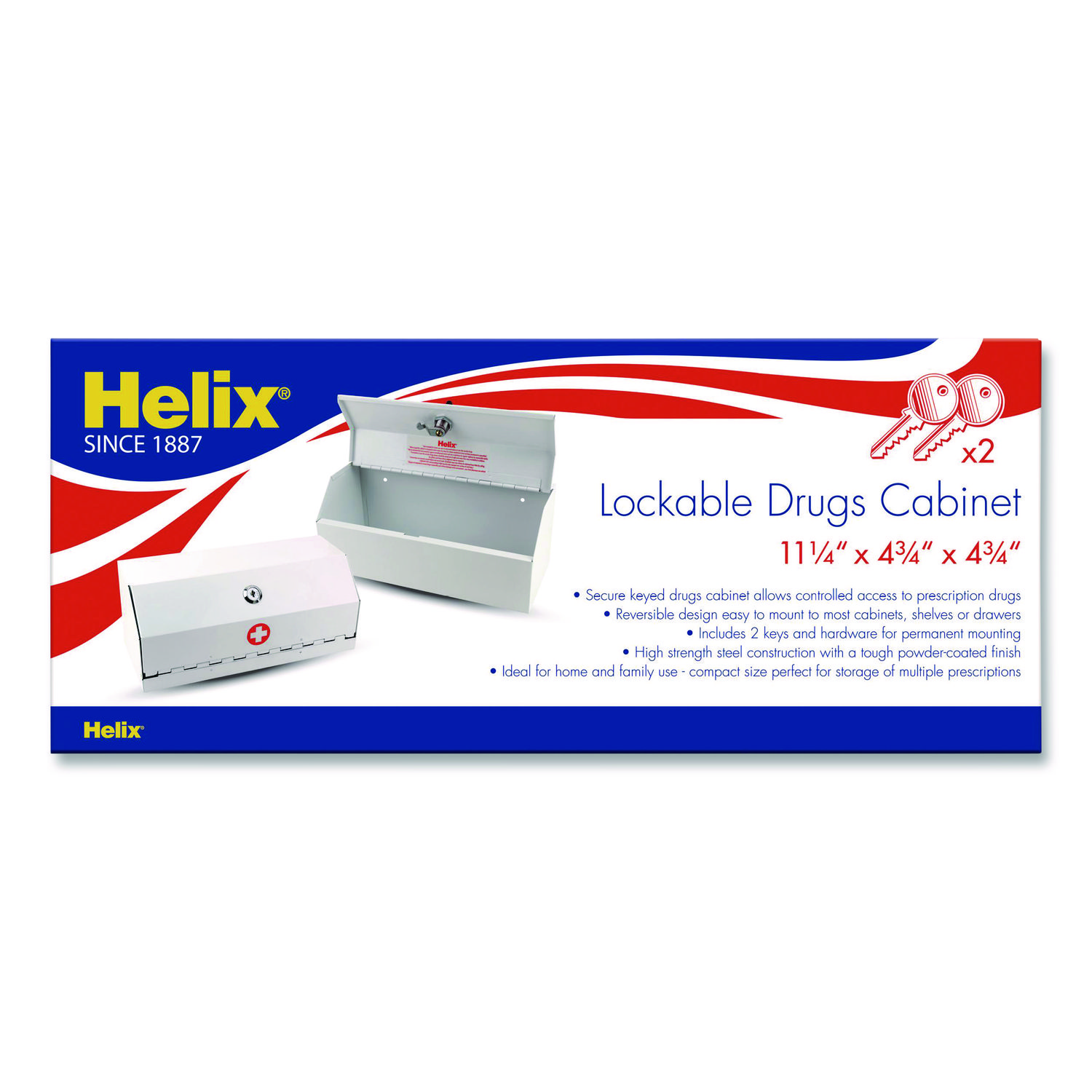 MHX27050 - Metal Lockable Wall-Mounted Drug Cabinet,11.5 x 4.24 x 4.75 ...