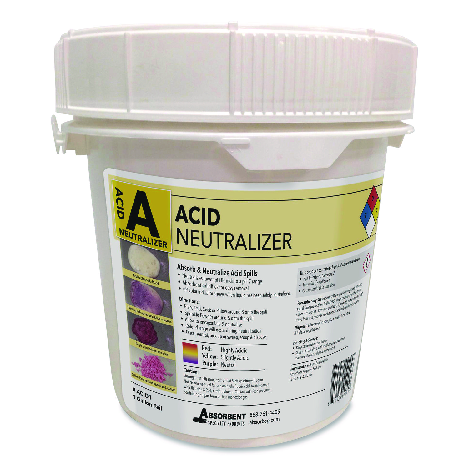 Acid Neutralizer, 2.42 L to 12.02 L, 1 gal Bottle