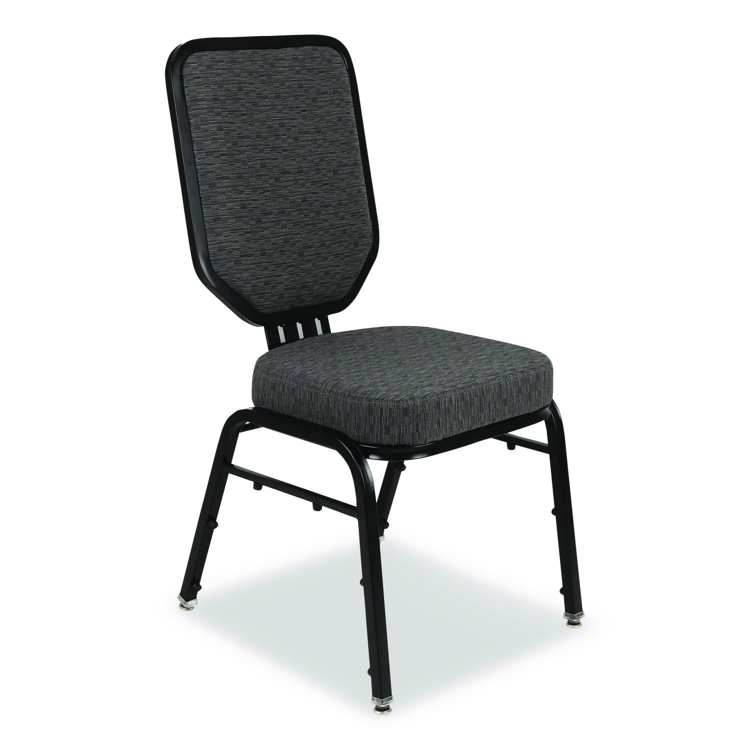 Flex-Back Banquet Chair, Supports Up to 500 lbs, 18.6" Seat Height, Morticia Onyx Seat/Back, Black Base, 2/Pack