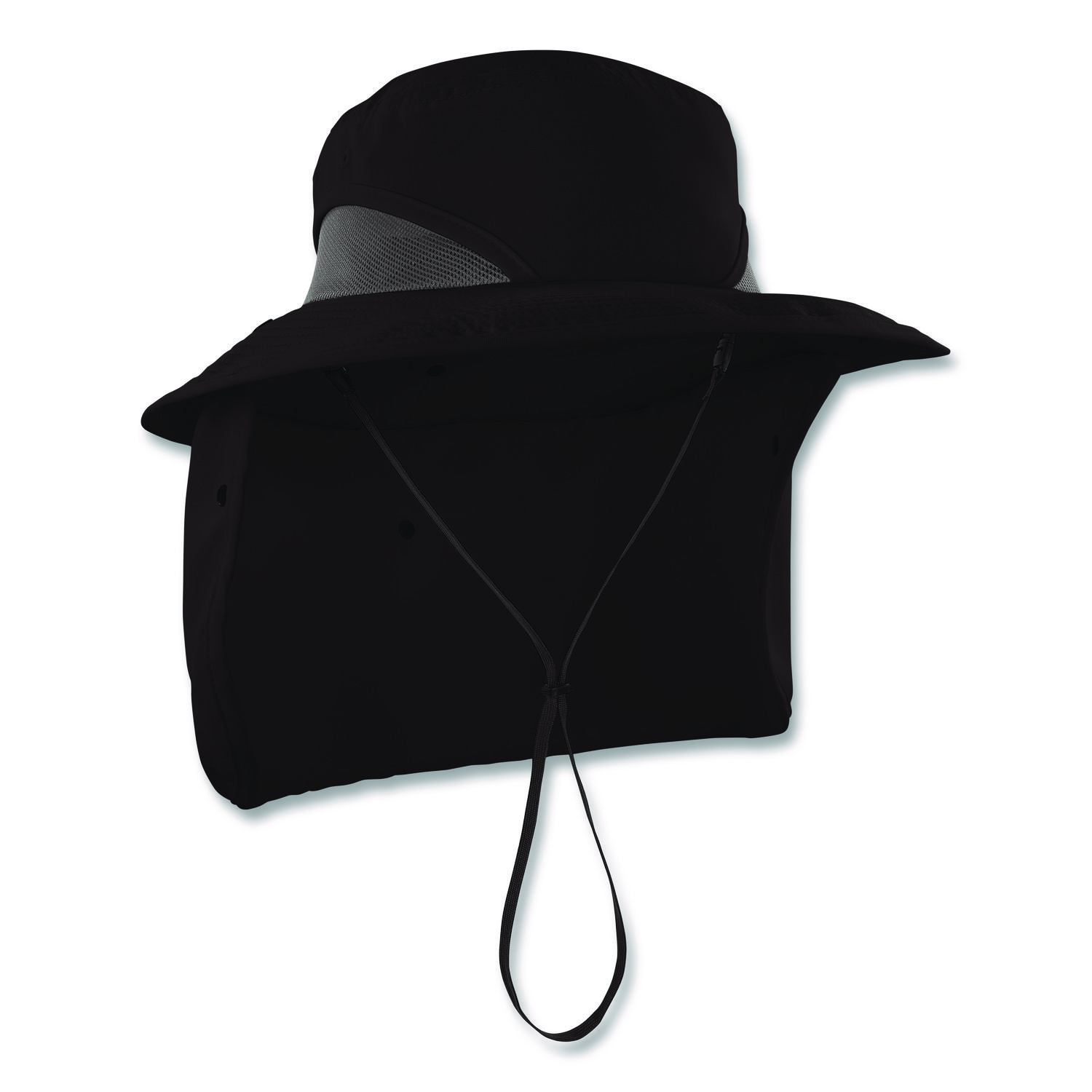 Chill-Its 8934 Ranger Hat with Neck Shade, Microfiber/Polyester, Large/X-Large, Black