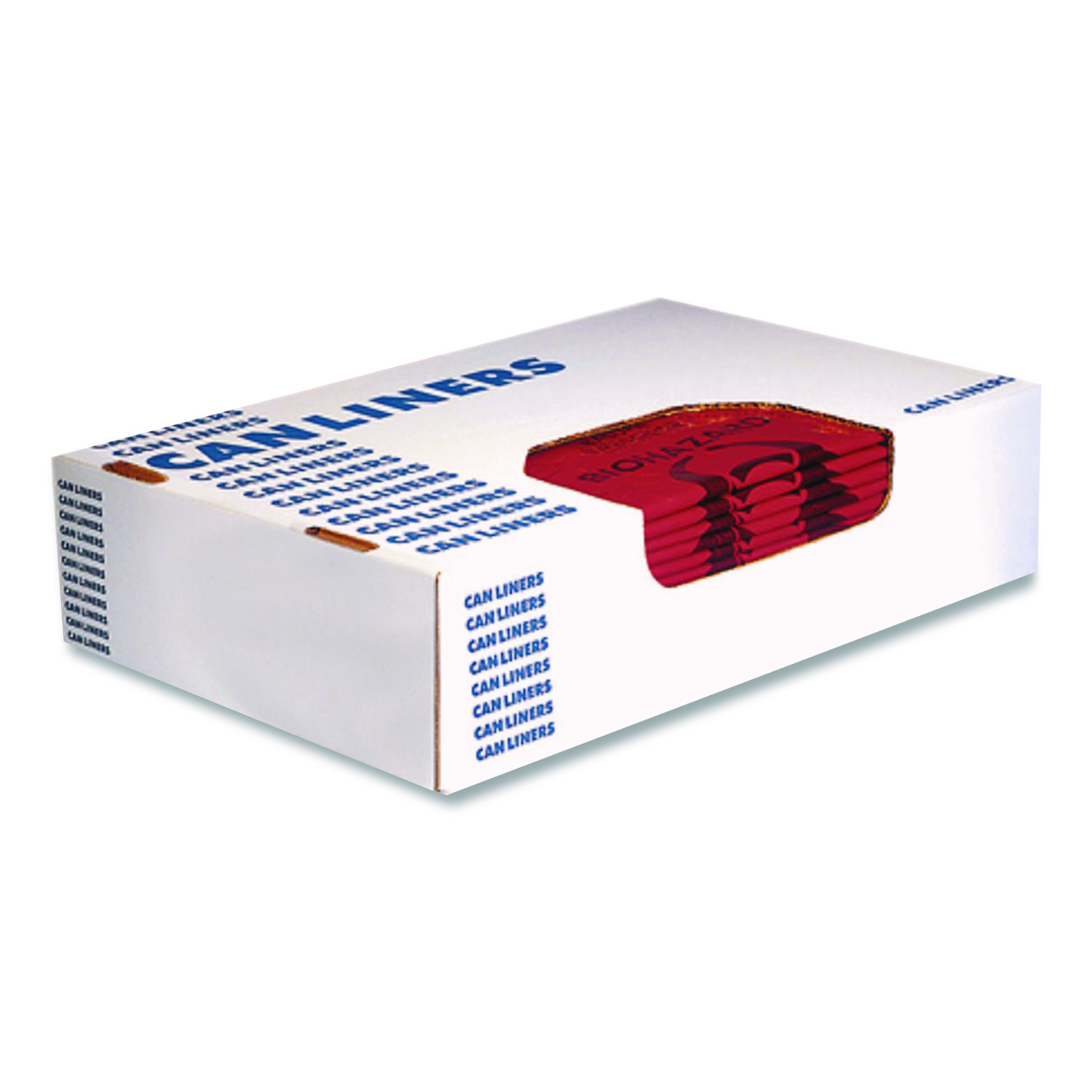 Healthcare Biohazard Printed Low-Density Can Liners, Infectious Waste, 44 gal, 3.2 mil, 37" x 50", Red, Flat Pack, 75/Carton
