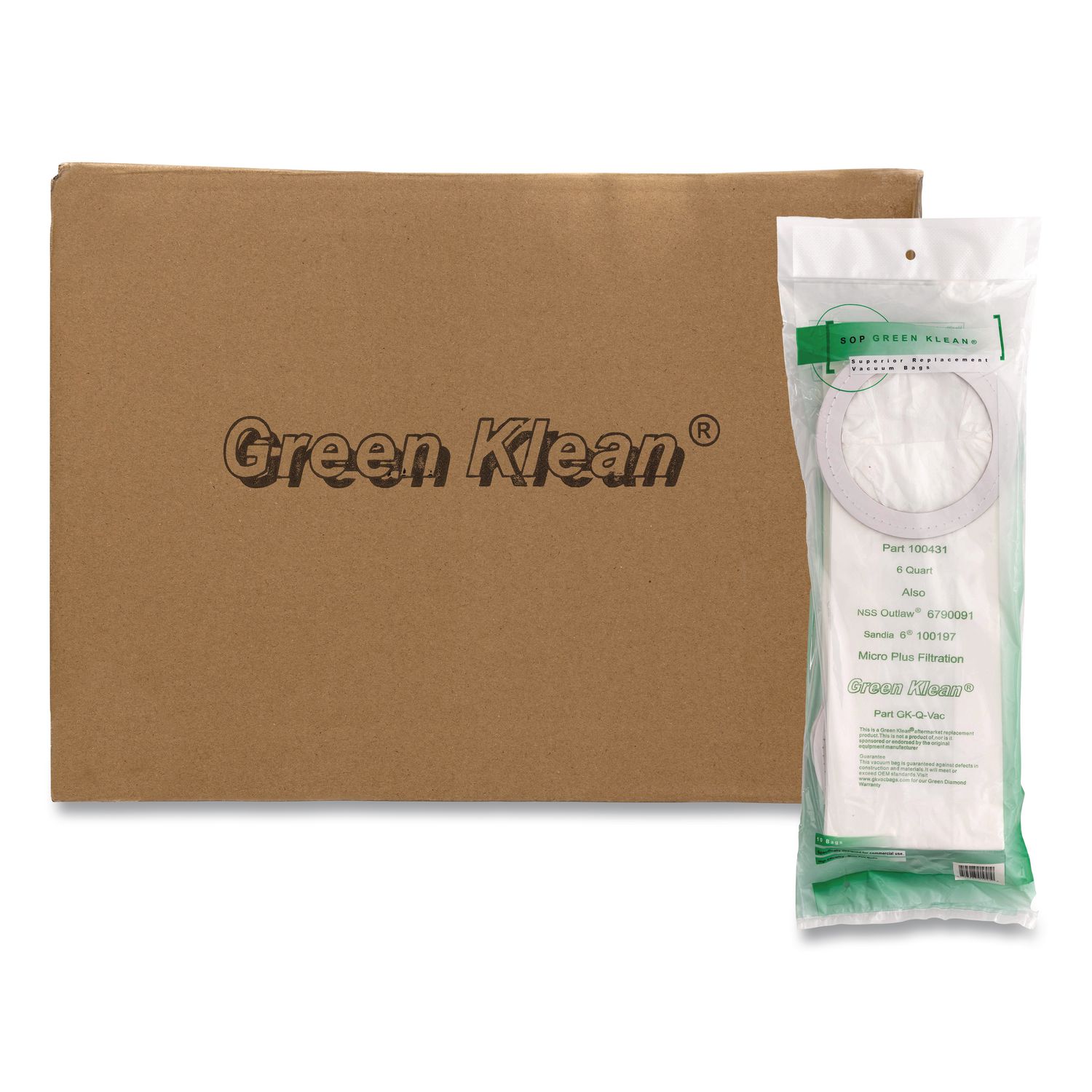 GK-Q-Vac Replacement Bag, 10 Bags/Pack, 10 Packs/Carton