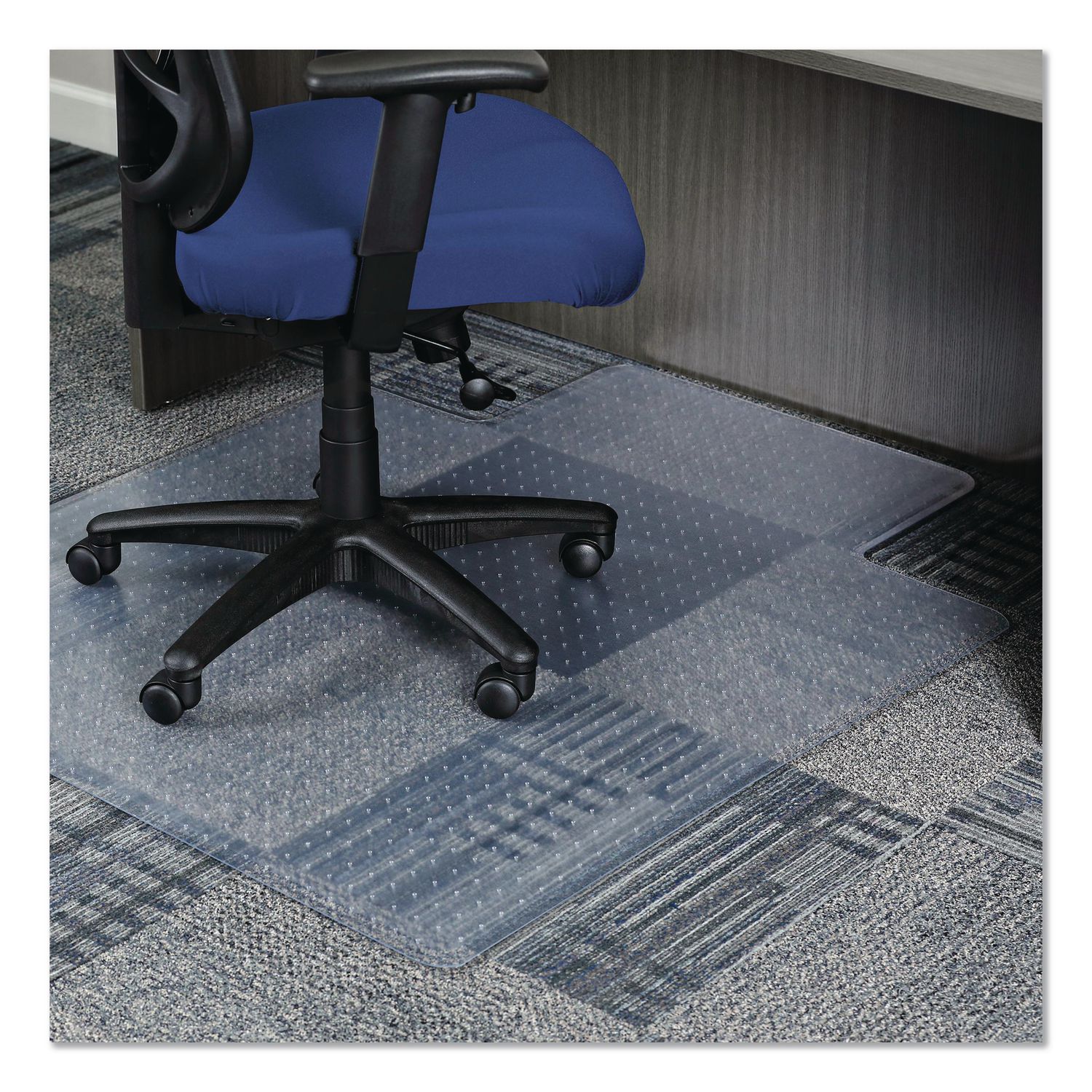 Alera Studded Chair Mat for Low Pile Carpet, 45 x 53, Clear ALEMAT4553CLPL