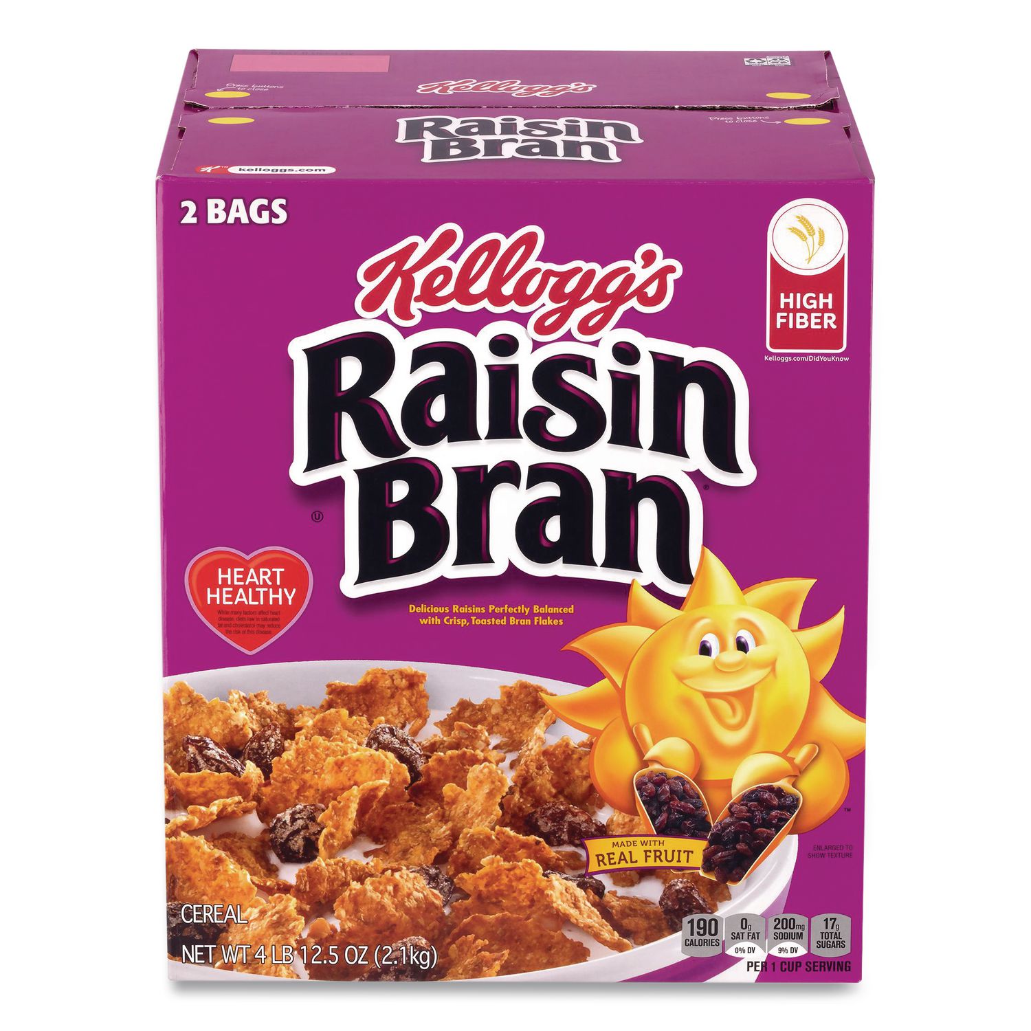 Raisin Bran Cereal, 2 Bags/Box, 76.5 oz Box