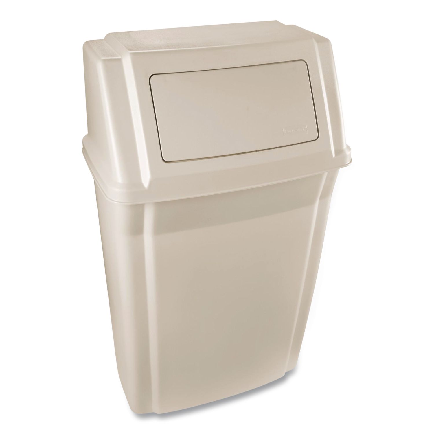 Slim Jim Wall-Mounted Container, 15 gal, Plastic, Beige