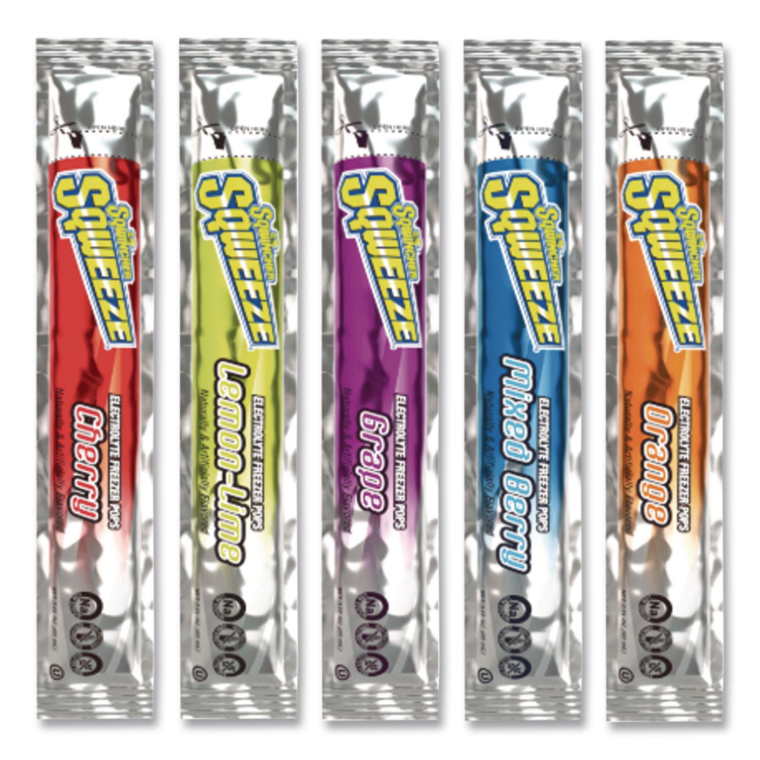 Sqweeze Freeze Pops, Assorted Flavors, 3 oz Packets, 150/Carton