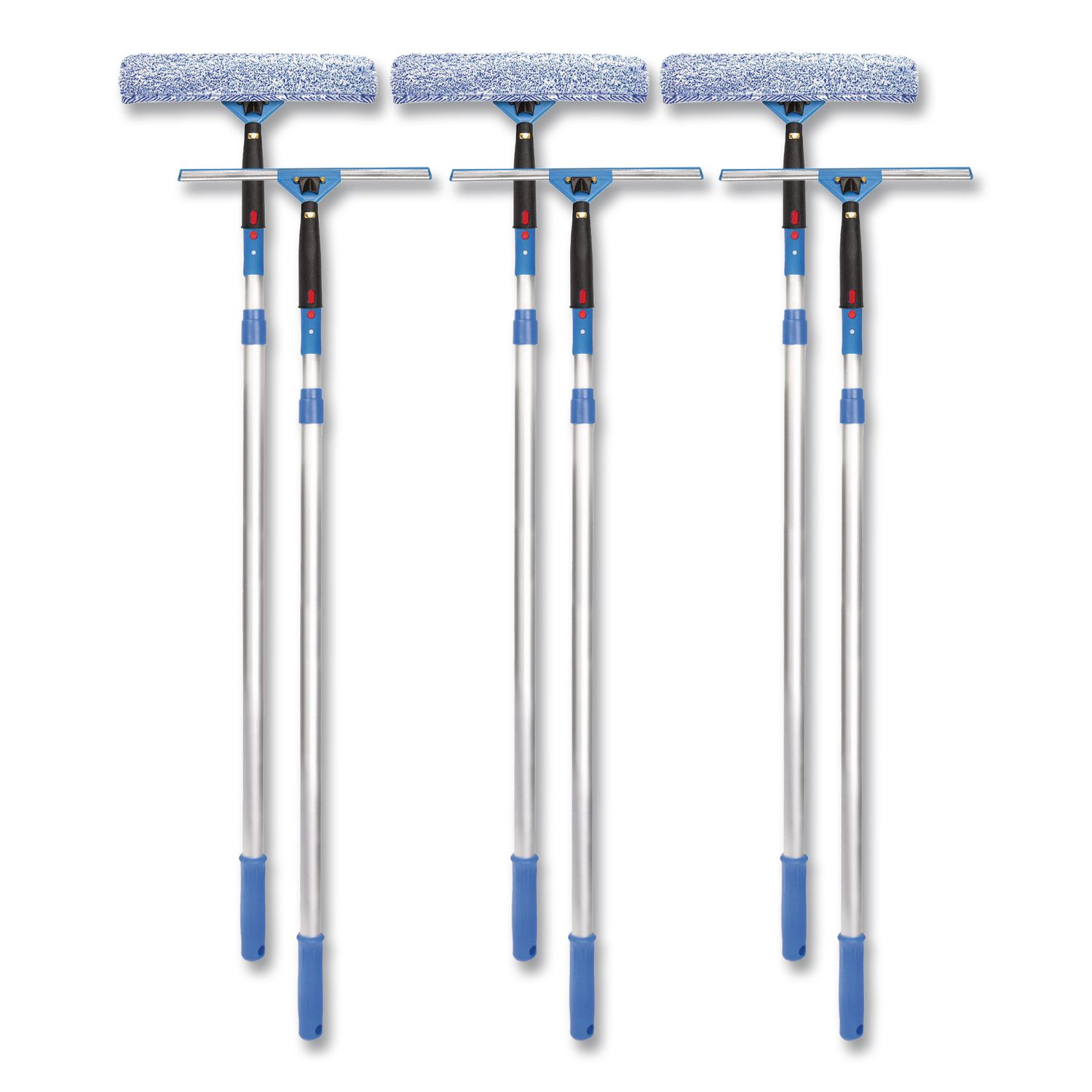 Pro Window Washing Kit with Squeegee, Washer and 6 ft Telescopic Pole, 14" Wide, 3/Kit