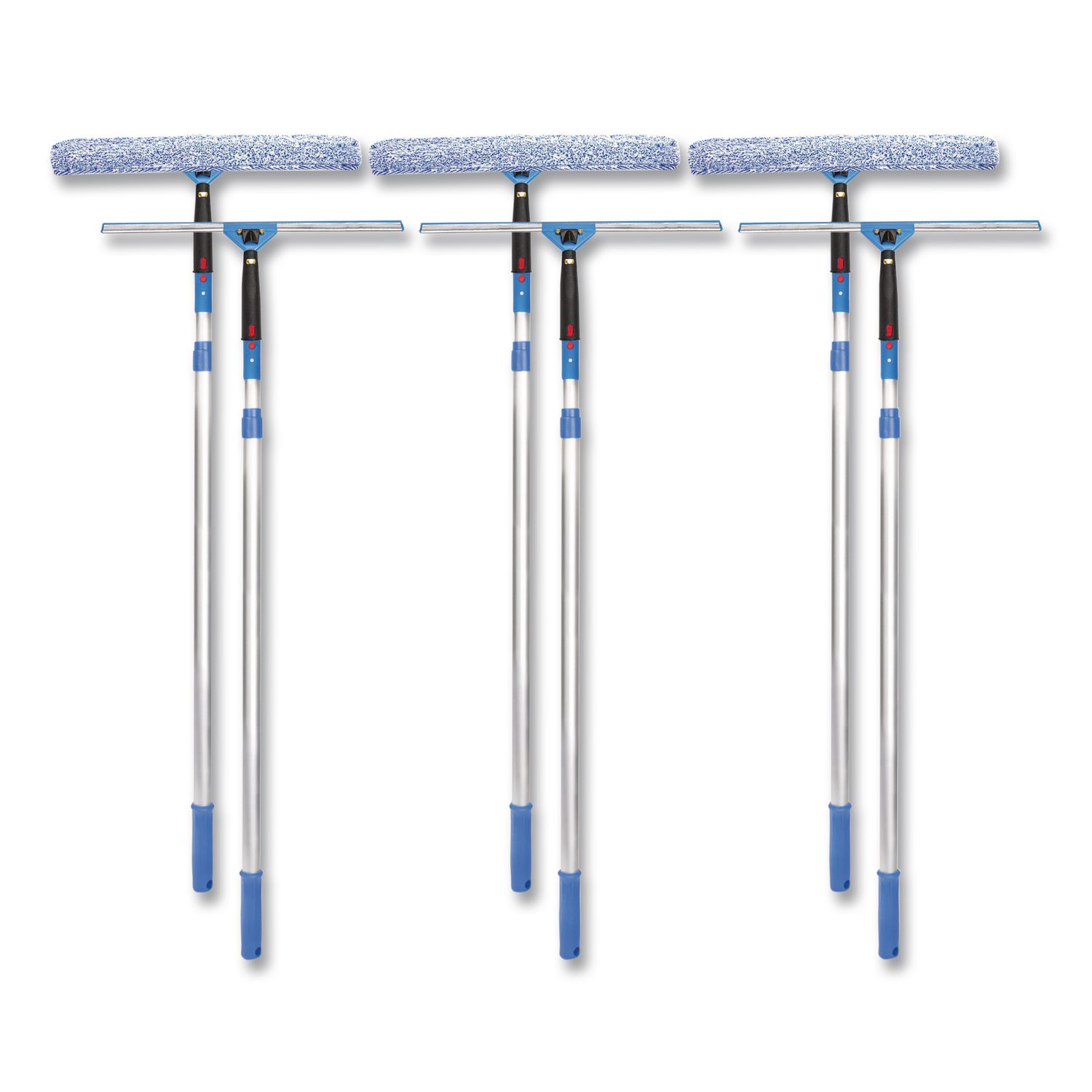 Pro Window Washing Kit with Squeegee, Washer and 6 ft Telescopic Pole, 18" Wide Blade, 3/Kit