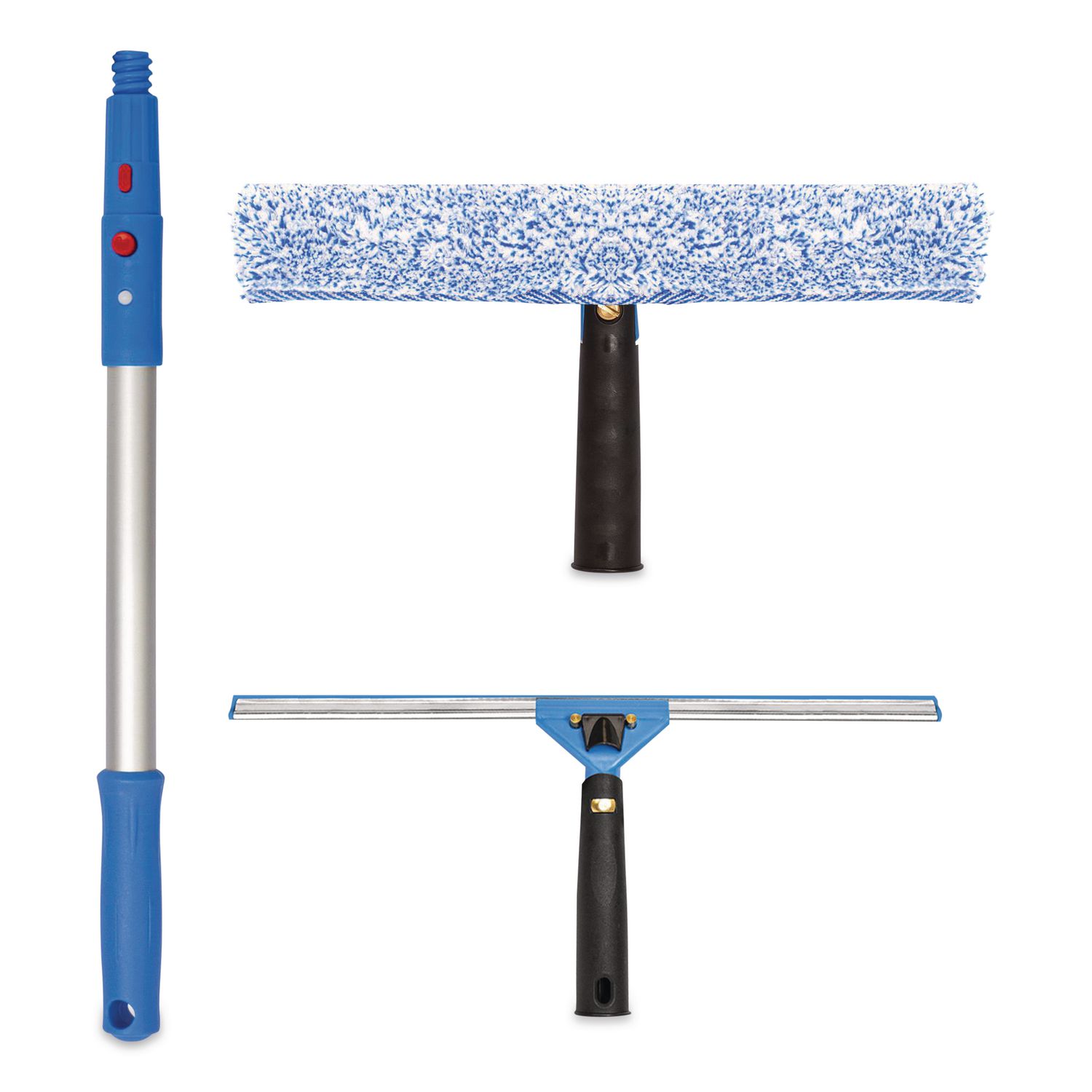 Pro Window Washing Kit with Squeegee, Washer and 20" Pole, 18" Wide Blade