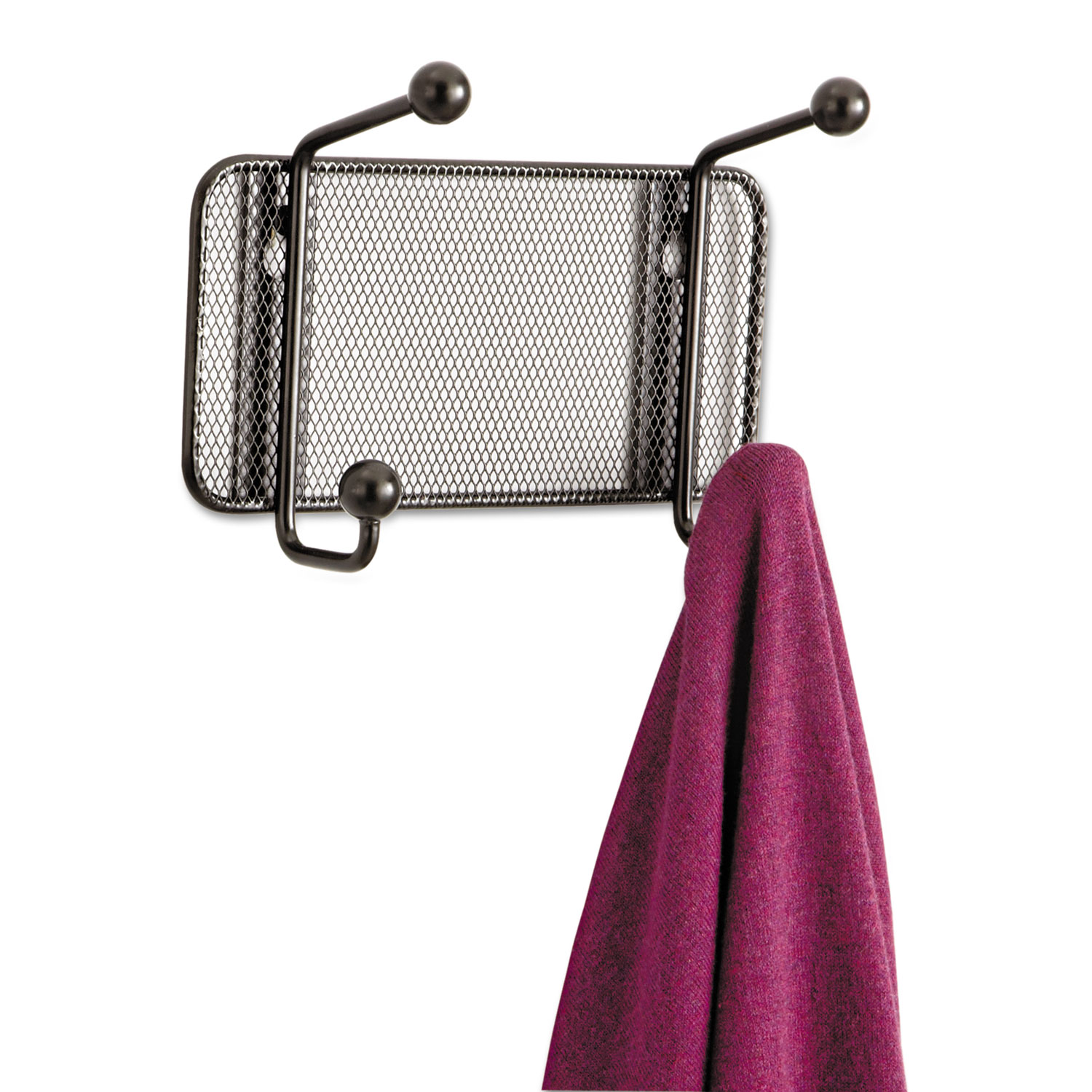 Onyx Mesh Sturdy 2-Hook Garment Wall Rack
