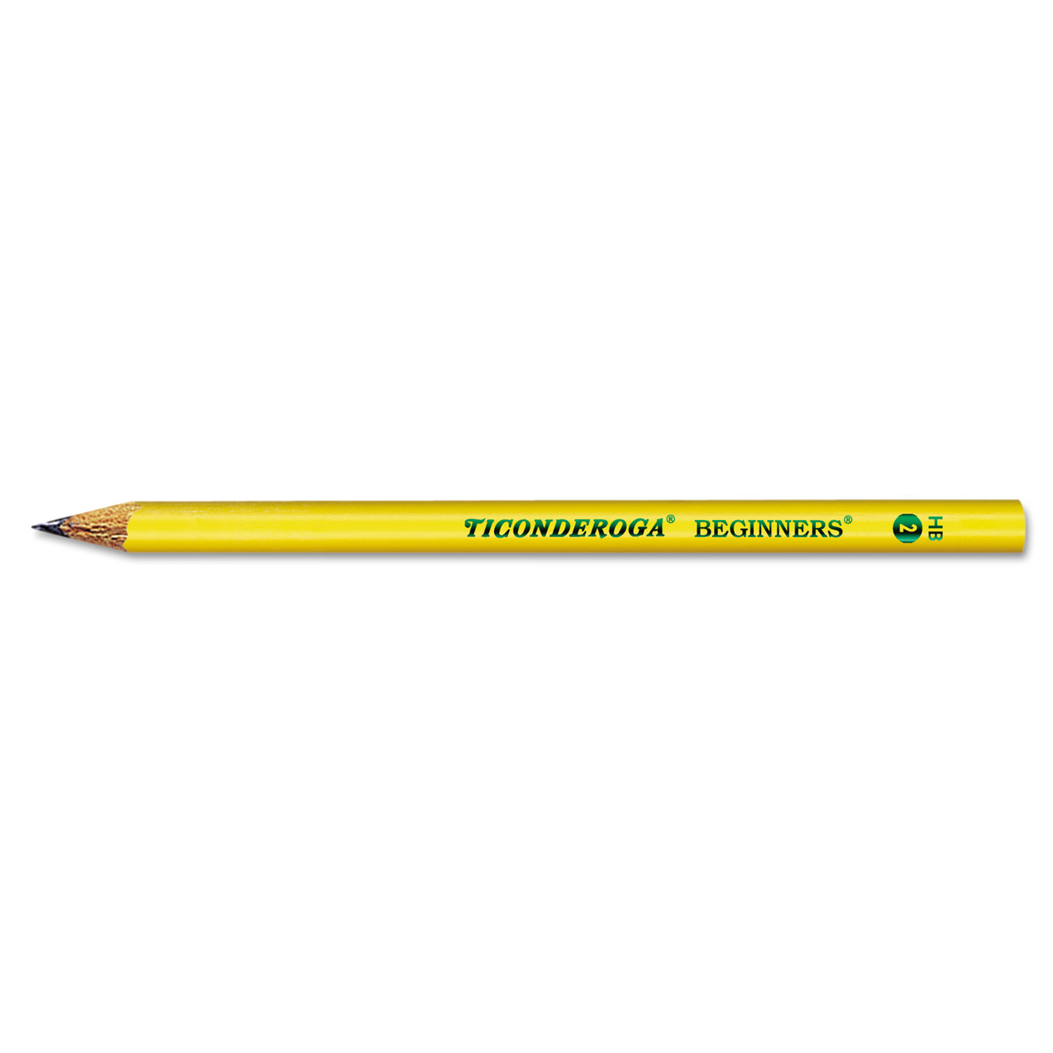Ticonderoga Beginners Woodcase Pencil with Microban Protection, HB (#2), Black Lead, Yellow Barrel, Dozen