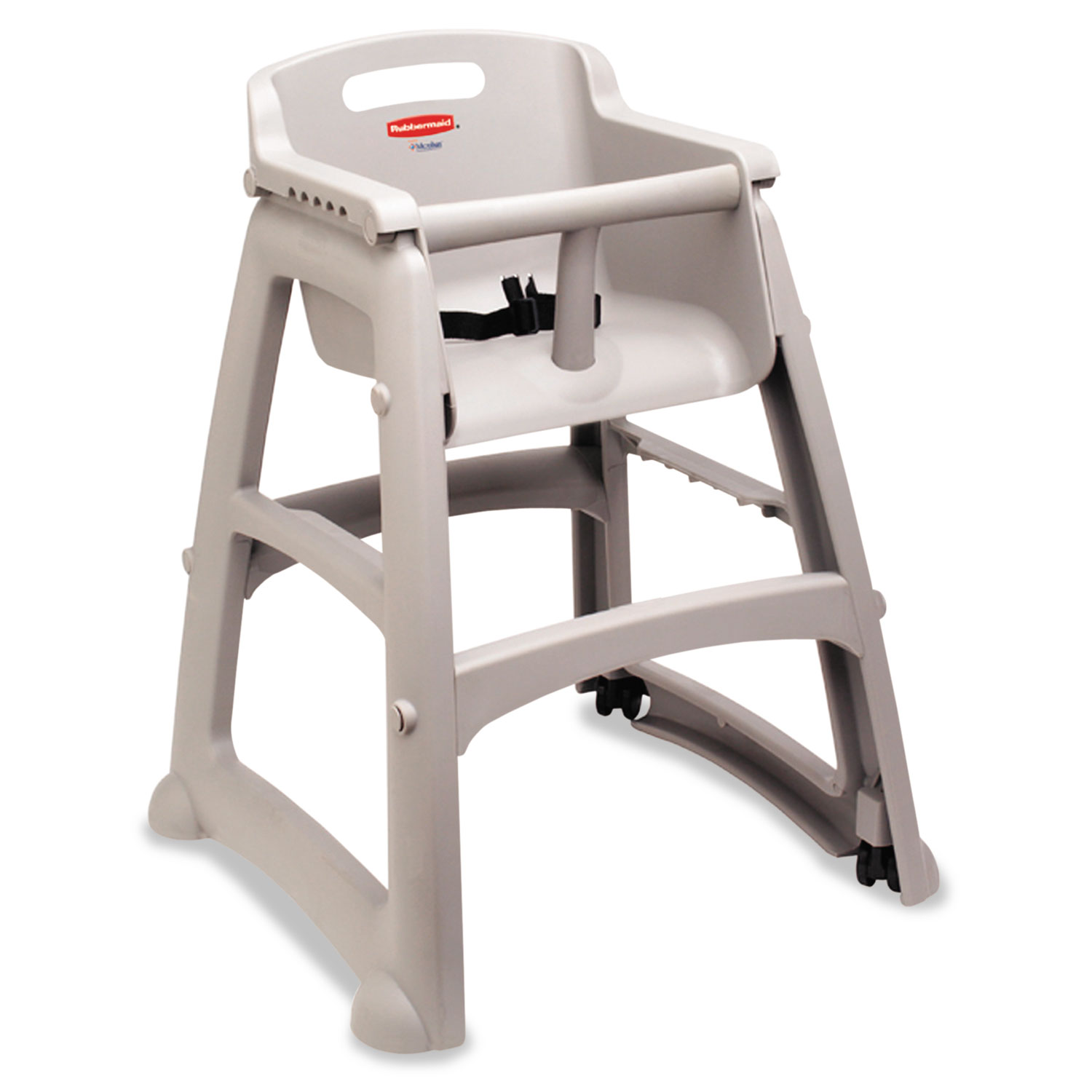 Sturdy Chair Mobile Youth Seat with Casters, Fully Assembled, Four 2" Dual-Wheel Casters, Platinum