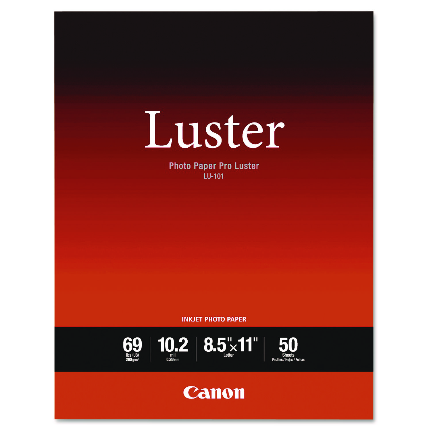 PRO Luster Inkjet Photo Paper, 10.2 mil, 8.5 x 11, Luster White, 50/Pack