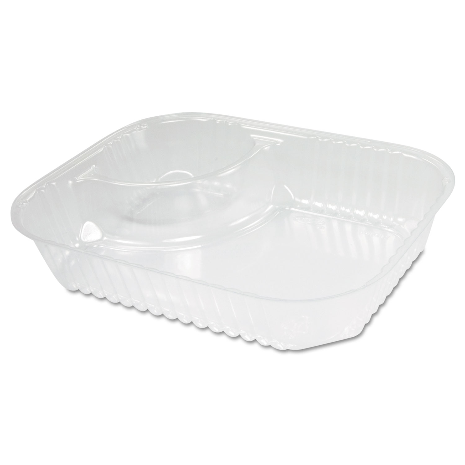 ClearPac Large Nacho Tray, 2 Compartments, 3.3 oz, 6.2 x 6.2 x 1.6, Clear, Plastic, 500/Carton