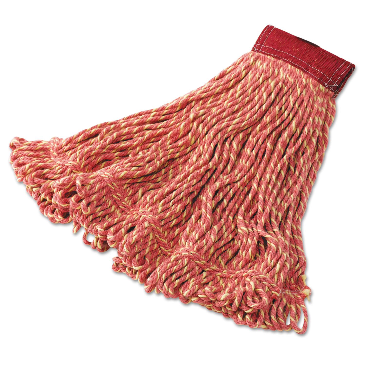 Super Stitch Blend Mop Heads, Cotton/Synthetic, Large, Red