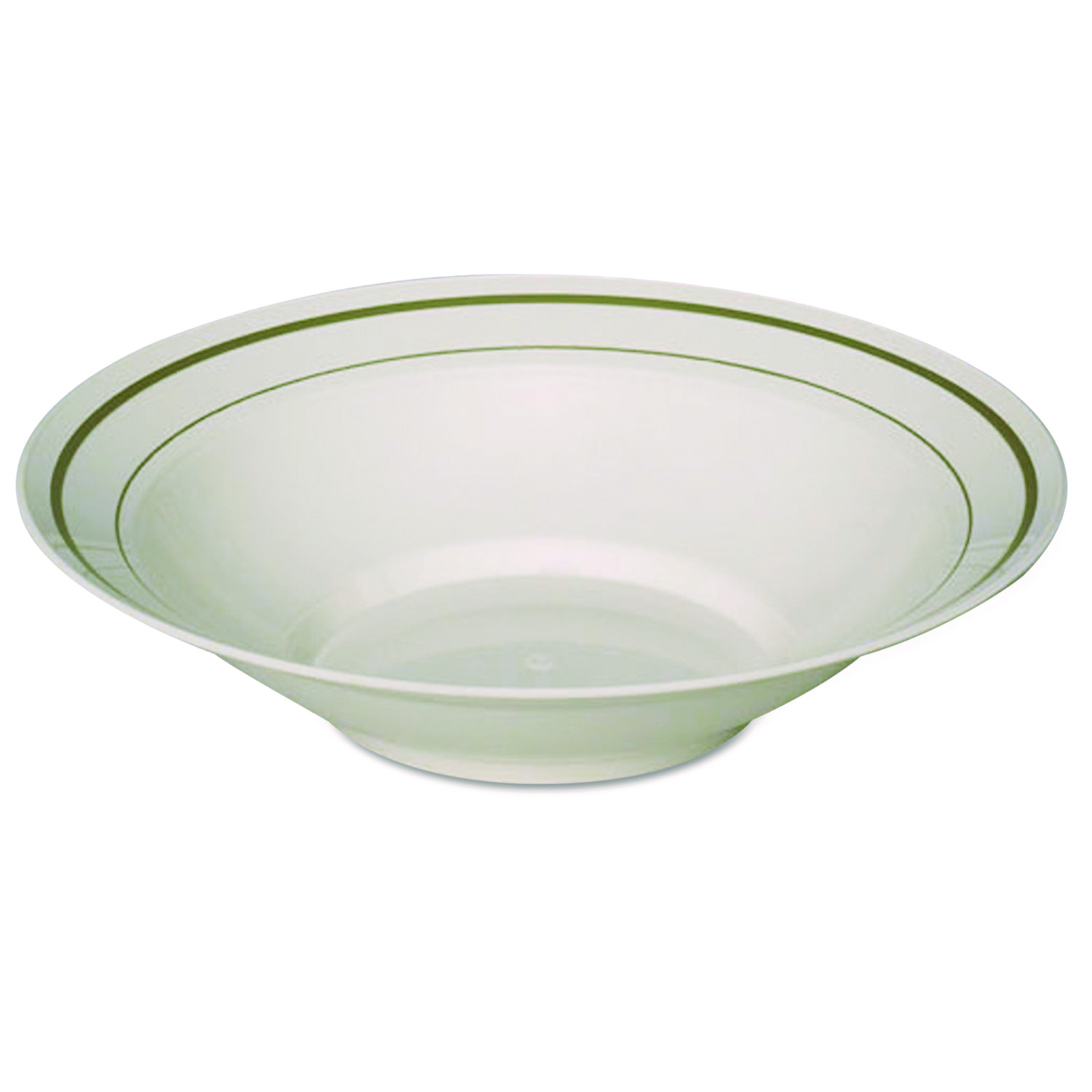 Masterpiece Plastic Bowls, 10 oz, Ivory/Gold, 10/Pack, 15 Packs/Carton