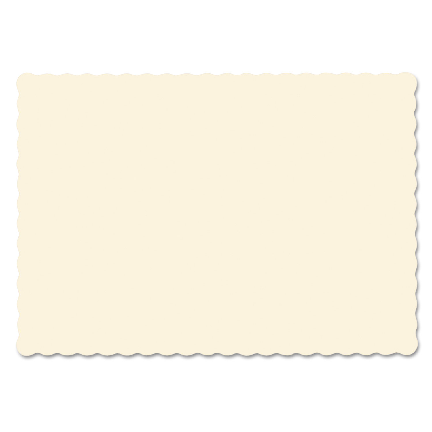 Placemats, Smooth Surface, Scalloped Edges, 13.5" x 9.5", Ecru, 1,000/Carton