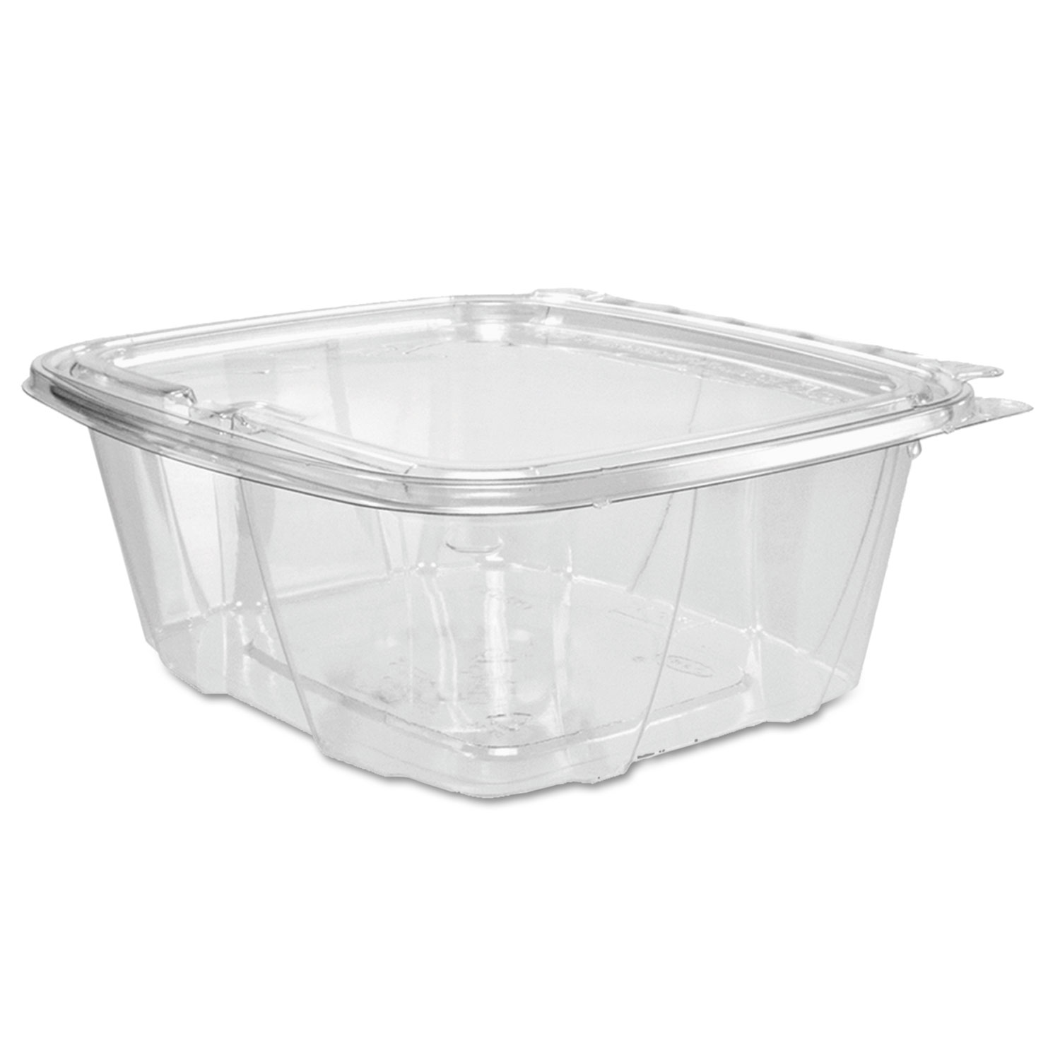ClearPac SafeSeal rPET Tamper-Resistant Container, ProPlanet Seal, Flat Lid, 32 oz, Clear, 100/Bag, 2 Bags/Carton