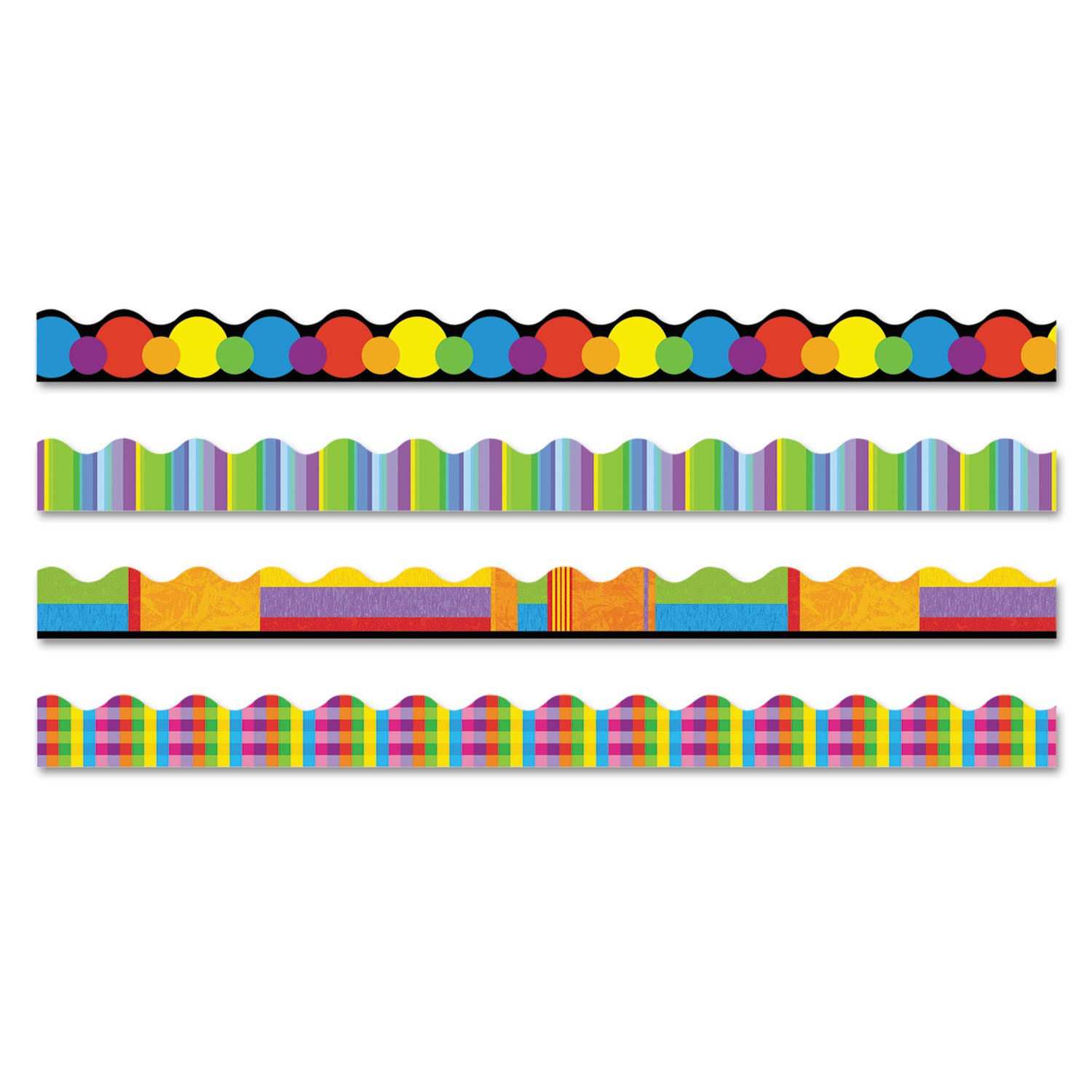 Terrific Trimmers Variety Set Board Trim, Assorted Color Basics, 2.25" x 39", Assorted Colors, 48/Set