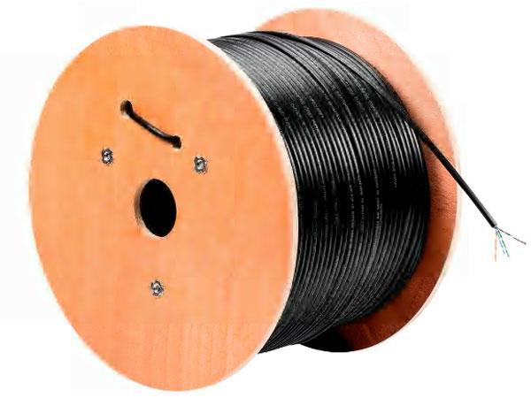 Monoprice Cat5e Ethernet Bulk Cable - Solid, 350Mhz, UTP, Pure Bare Copper Wire, Outdoor, 24AWG, 1000ft, Black