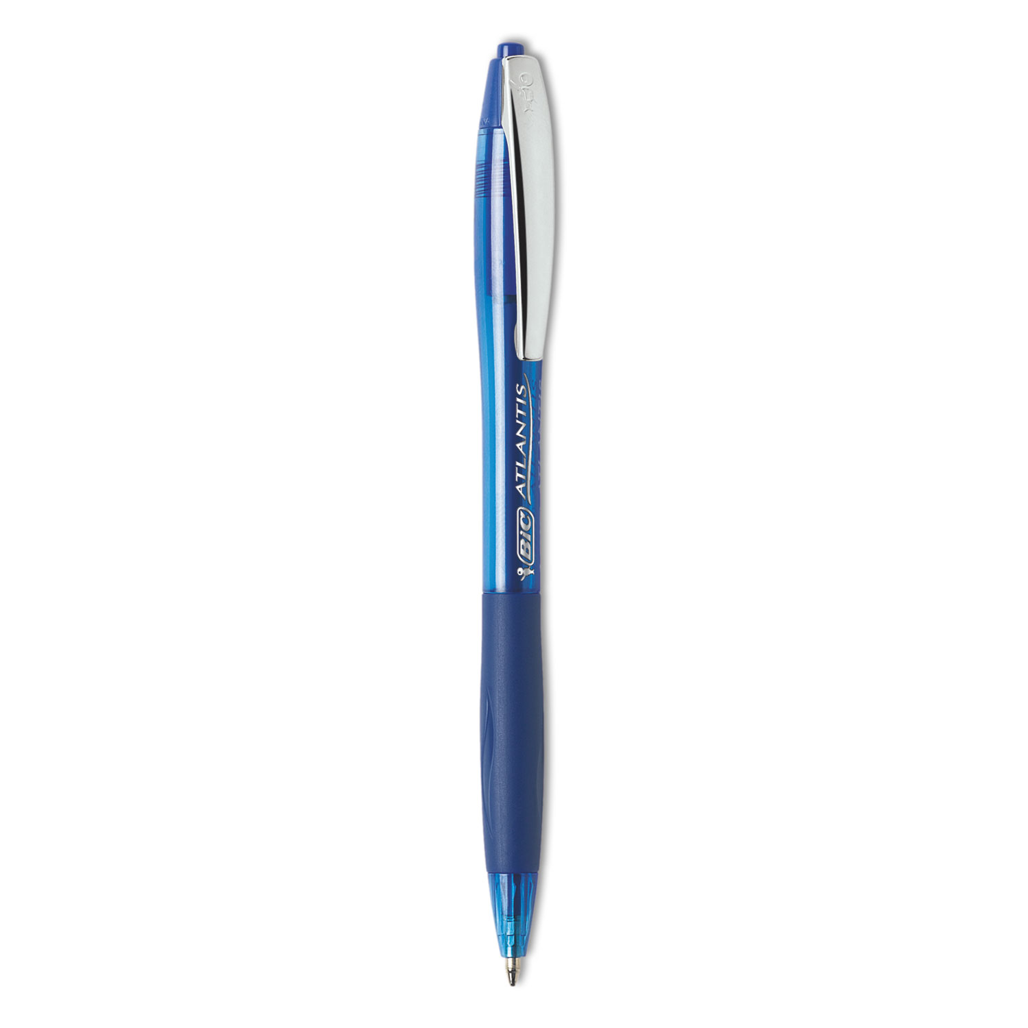 GLIDE Ballpoint Pen, Retractable, Medium 1 mm, Blue Ink, Translucent Blue/Blue Barrel, Dozen