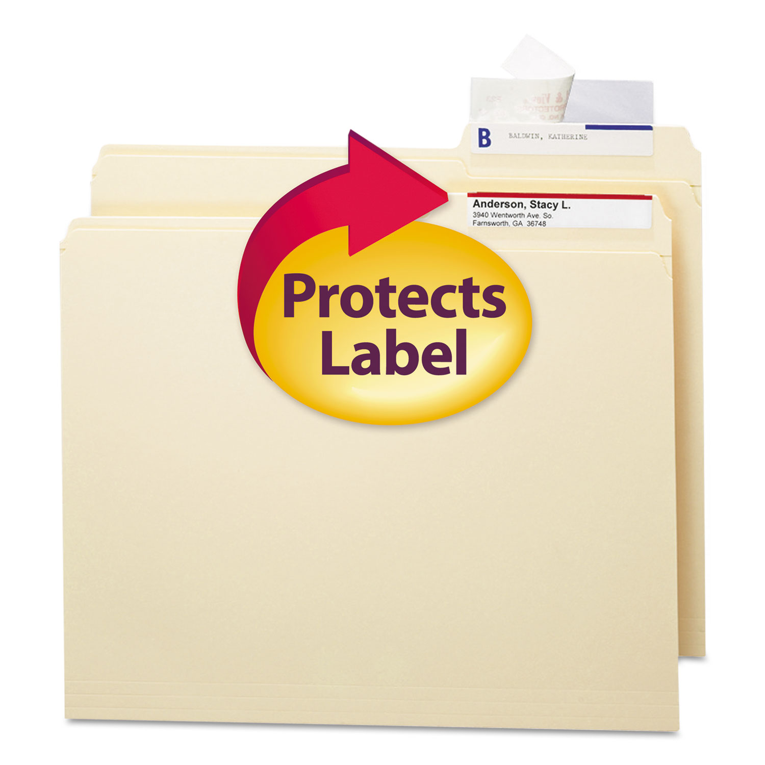 Seal and View File Folder Label Protector, Clear Laminate, 3.5 x 1.69, 100/Pack