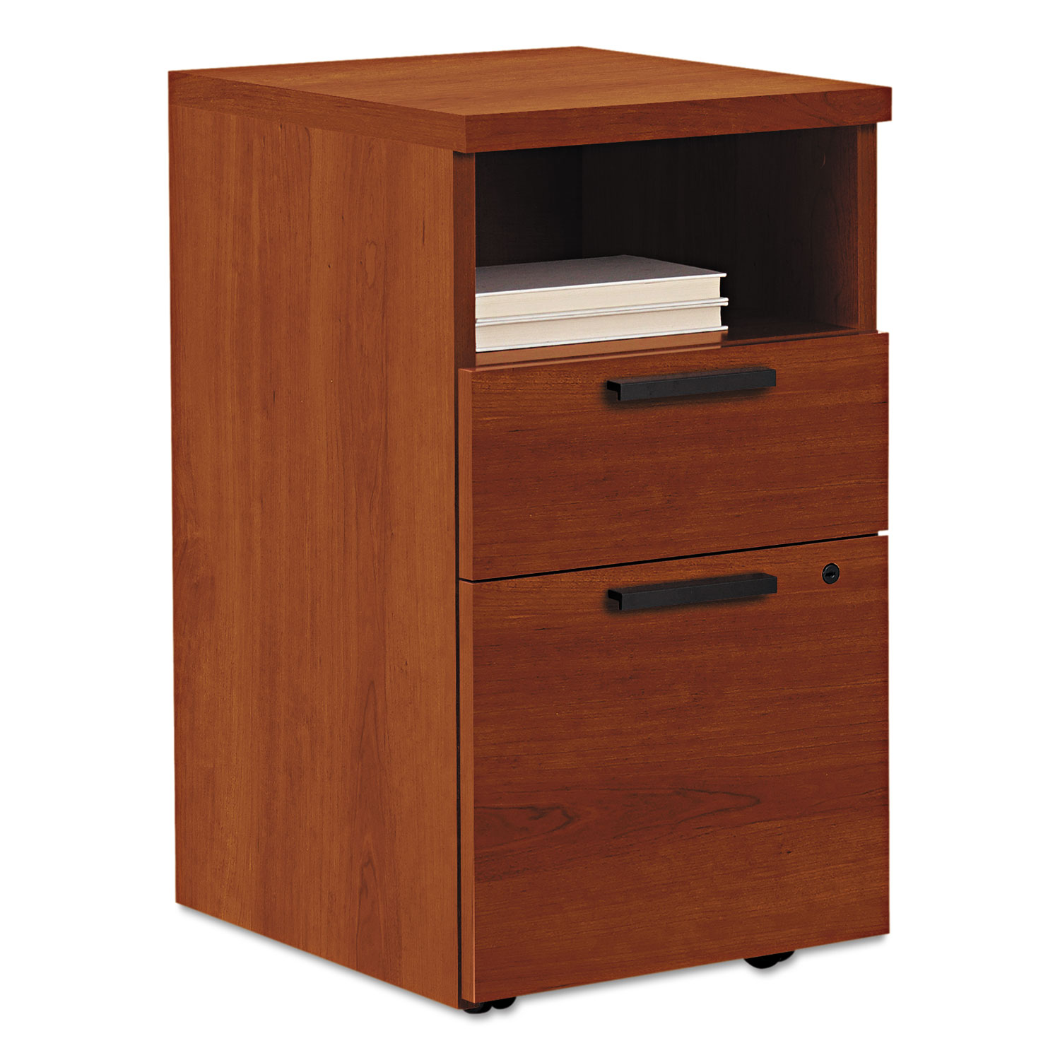 10500 Series Mobile Pedestal File, Left or Right, 2-Drawers: Box/File, Legal/Letter, Cognac, 15.75" x 18.88" x 28"