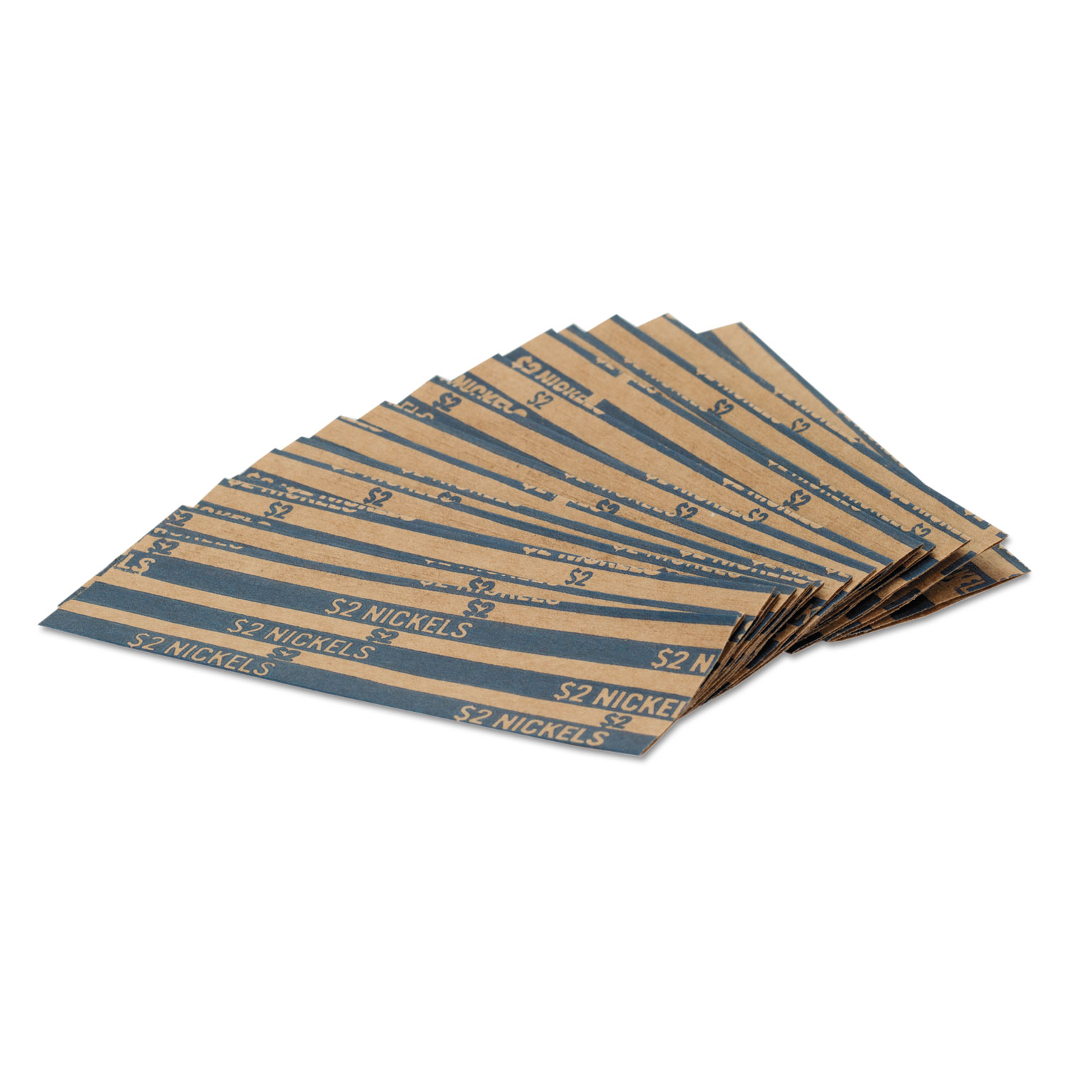 Flat Coin Wrappers, Nickels, Blue/Kraft, 1,000/Box