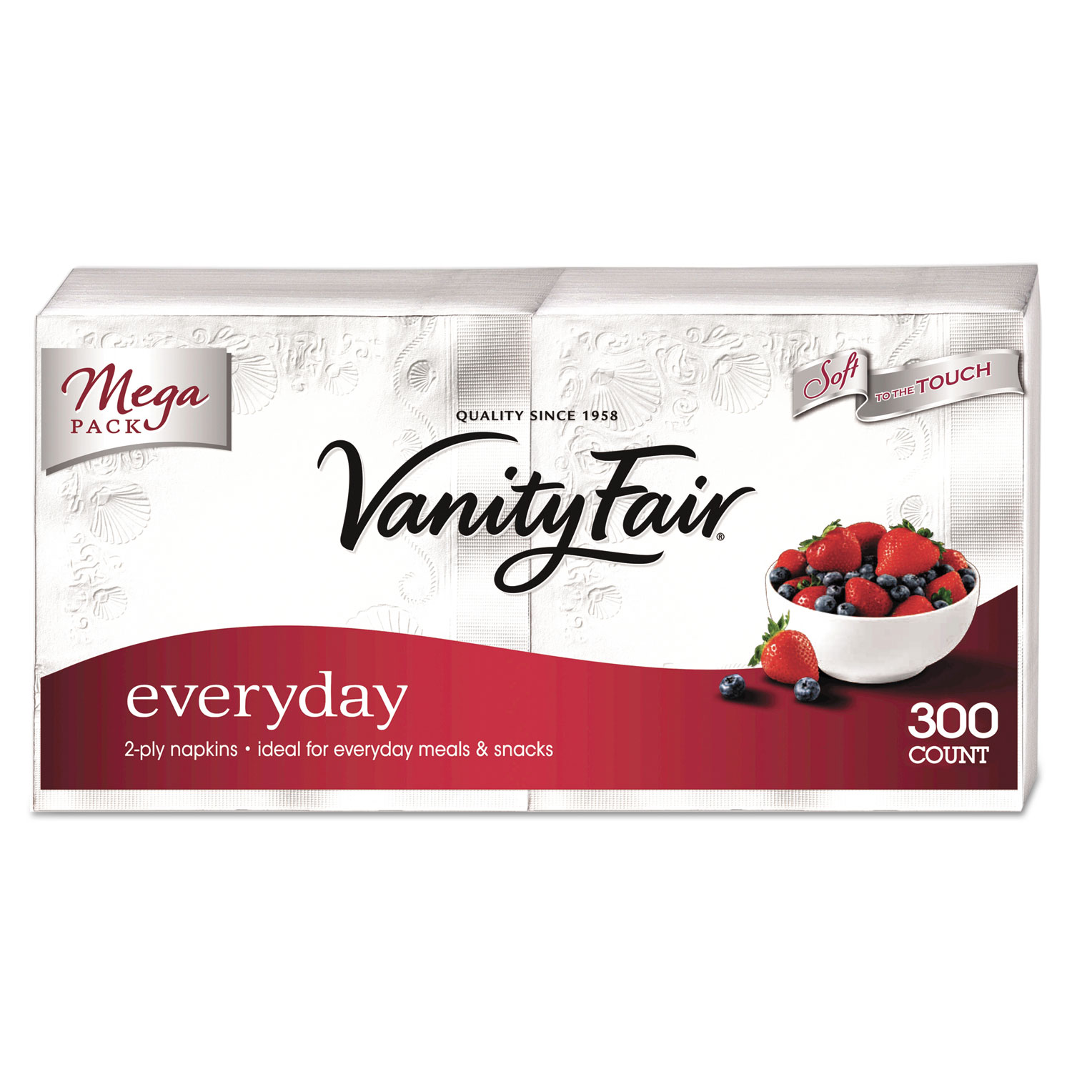Everyday Dinner Napkins, 2-Ply,12.75 x 13, White, 300/Pack
