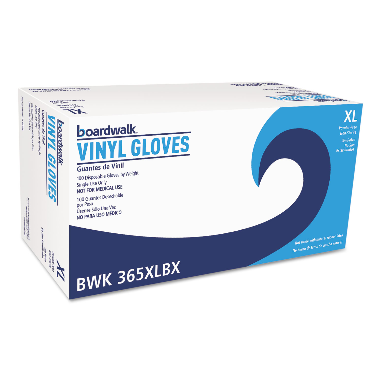 General Purpose Vinyl Gloves, Powder/Latex-Free, 2.6 mil, X-Large, Clear,100/Box