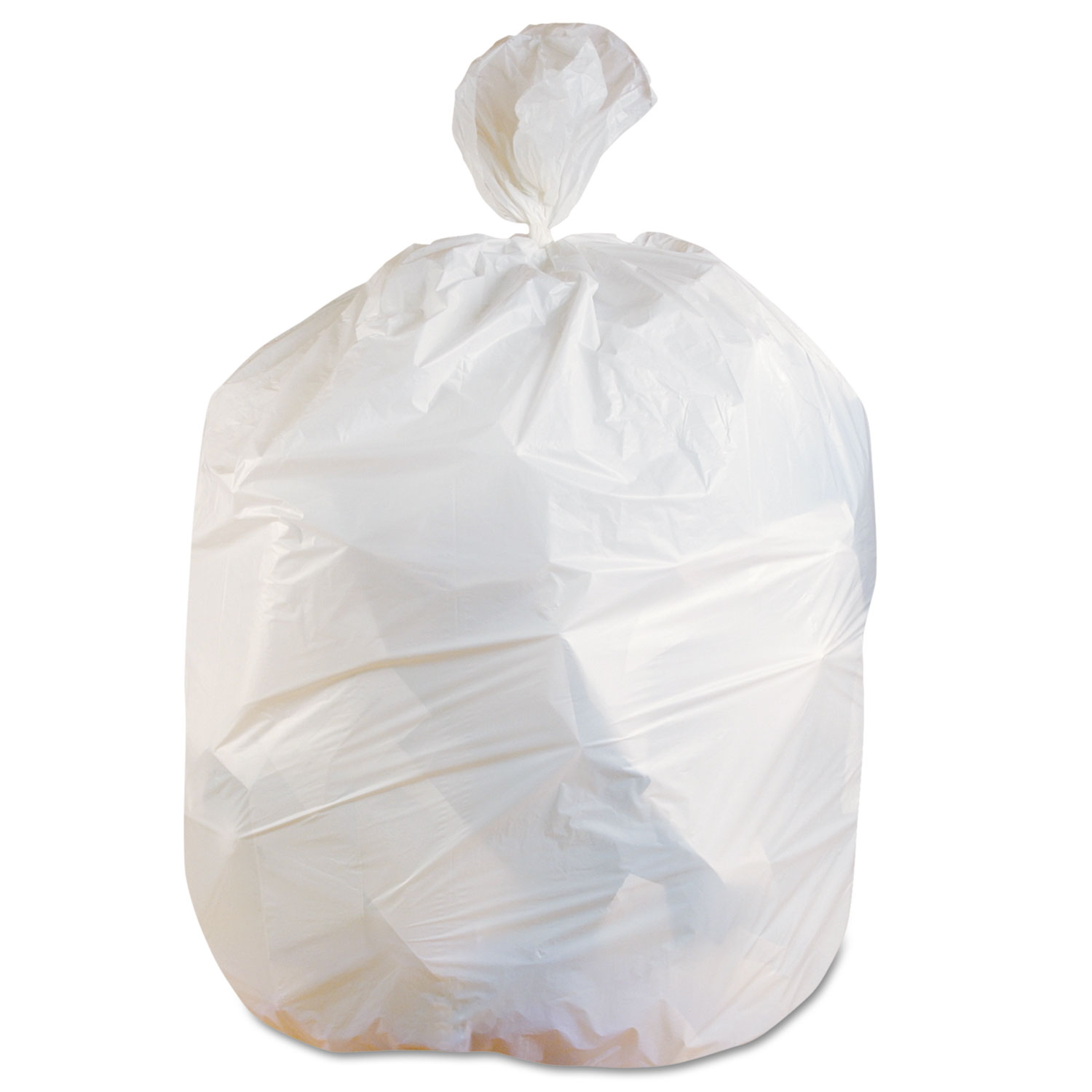 Linear Low-Density Can Liners, 60 gal, 0.75 mil, 38" x 58", White, 100/Carton