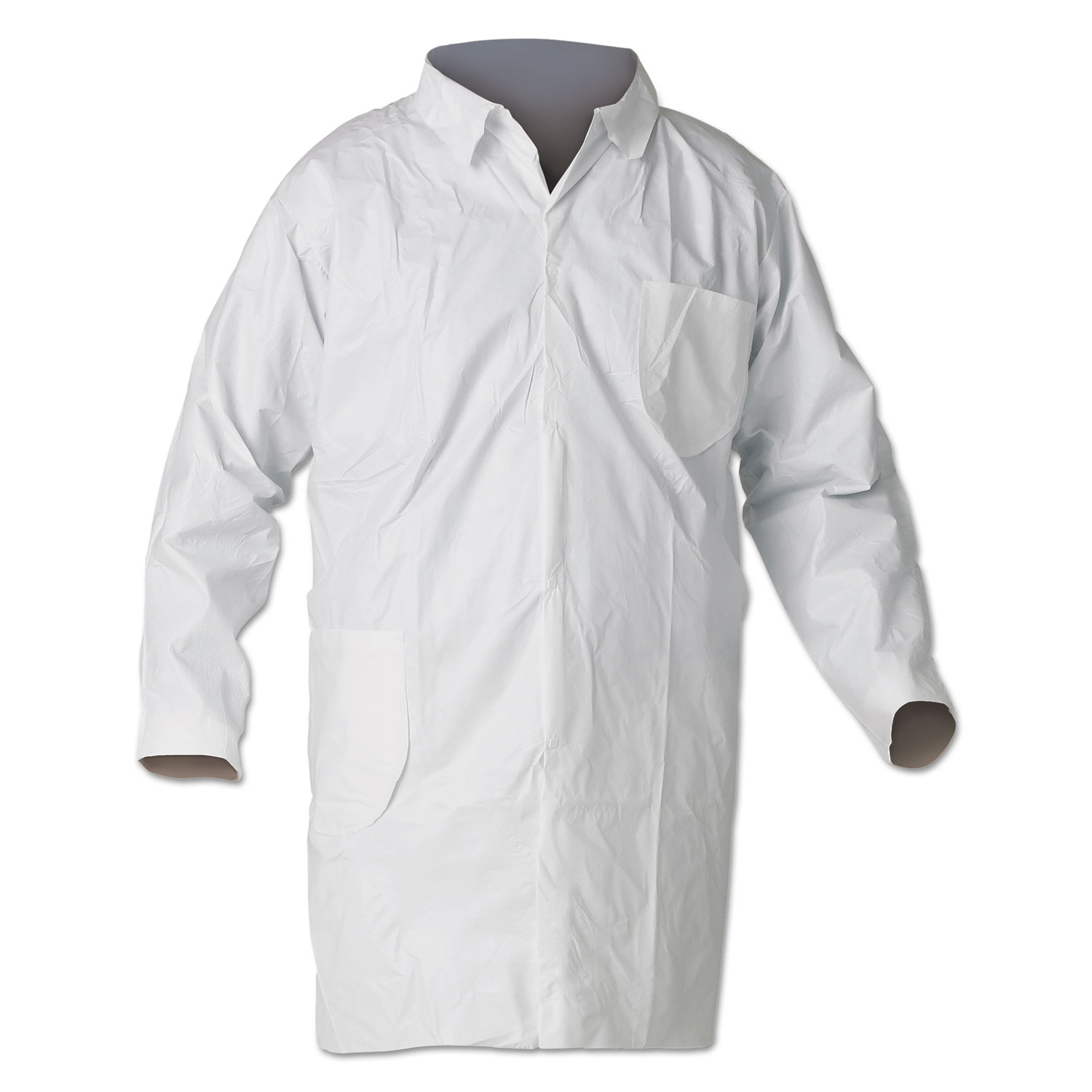 A40 Liquid and Particle Protection Lab Coats, Open Wrists,  Medium, White, 30/Carton