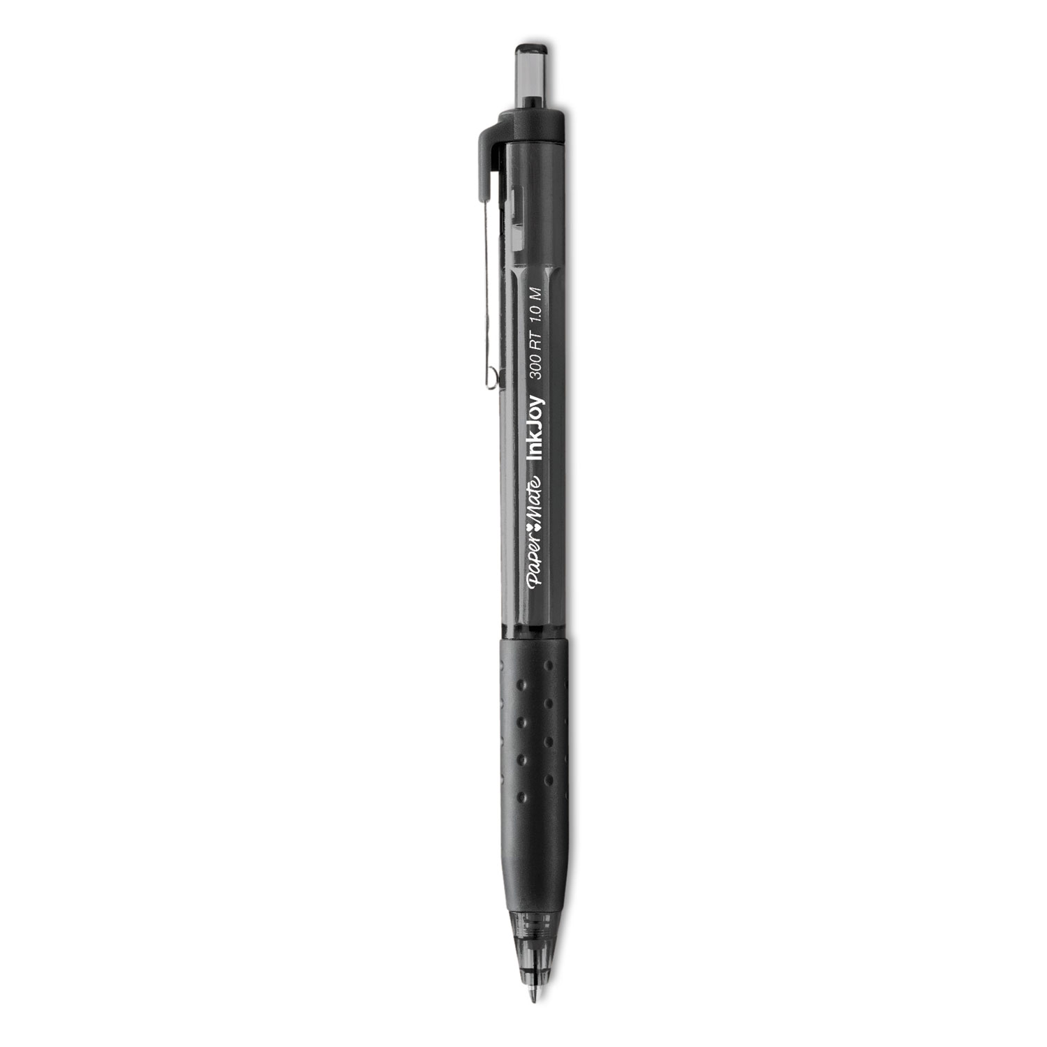 InkJoy 300 RT Ballpoint Pen, Retractable, Medium 1 mm, Black Ink, Black Barrel, Dozen