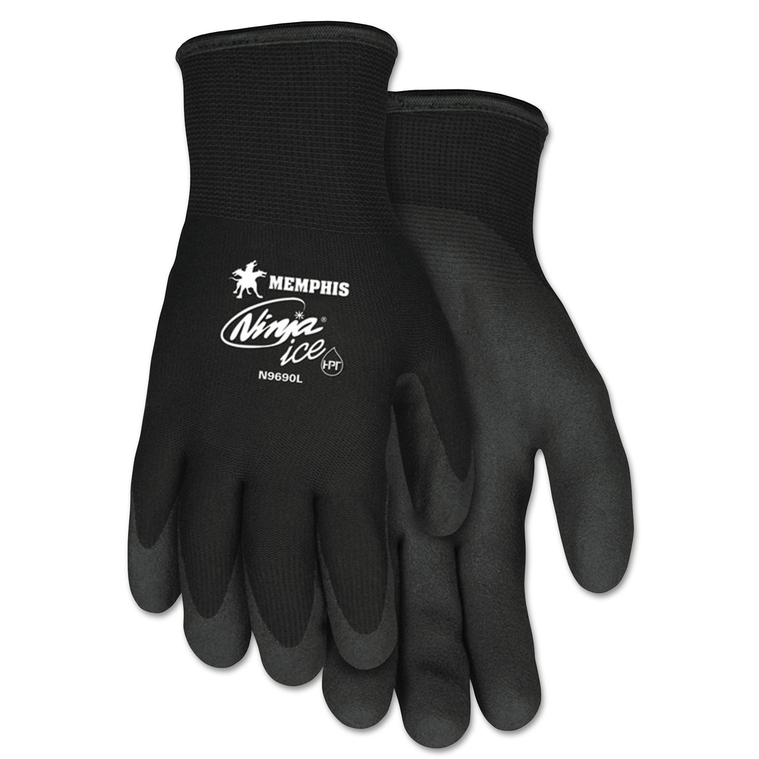 Ninja Ice Gloves, EN388: 3232, 10" Long, Large, Black, Pair