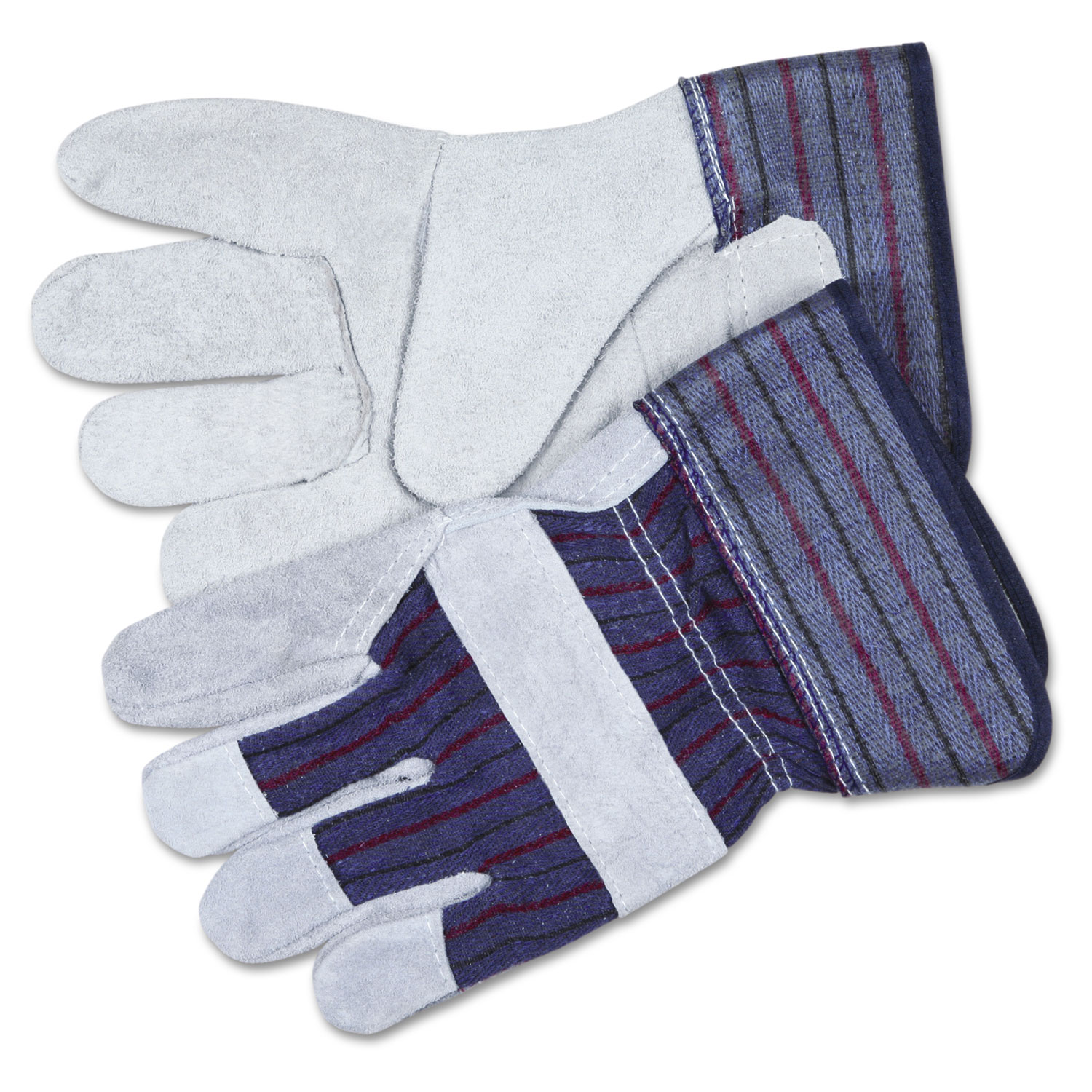 Men's Split Leather Palm Gloves, Gunn Cut, Wing Thumb, X-Large, Gray, Dozen