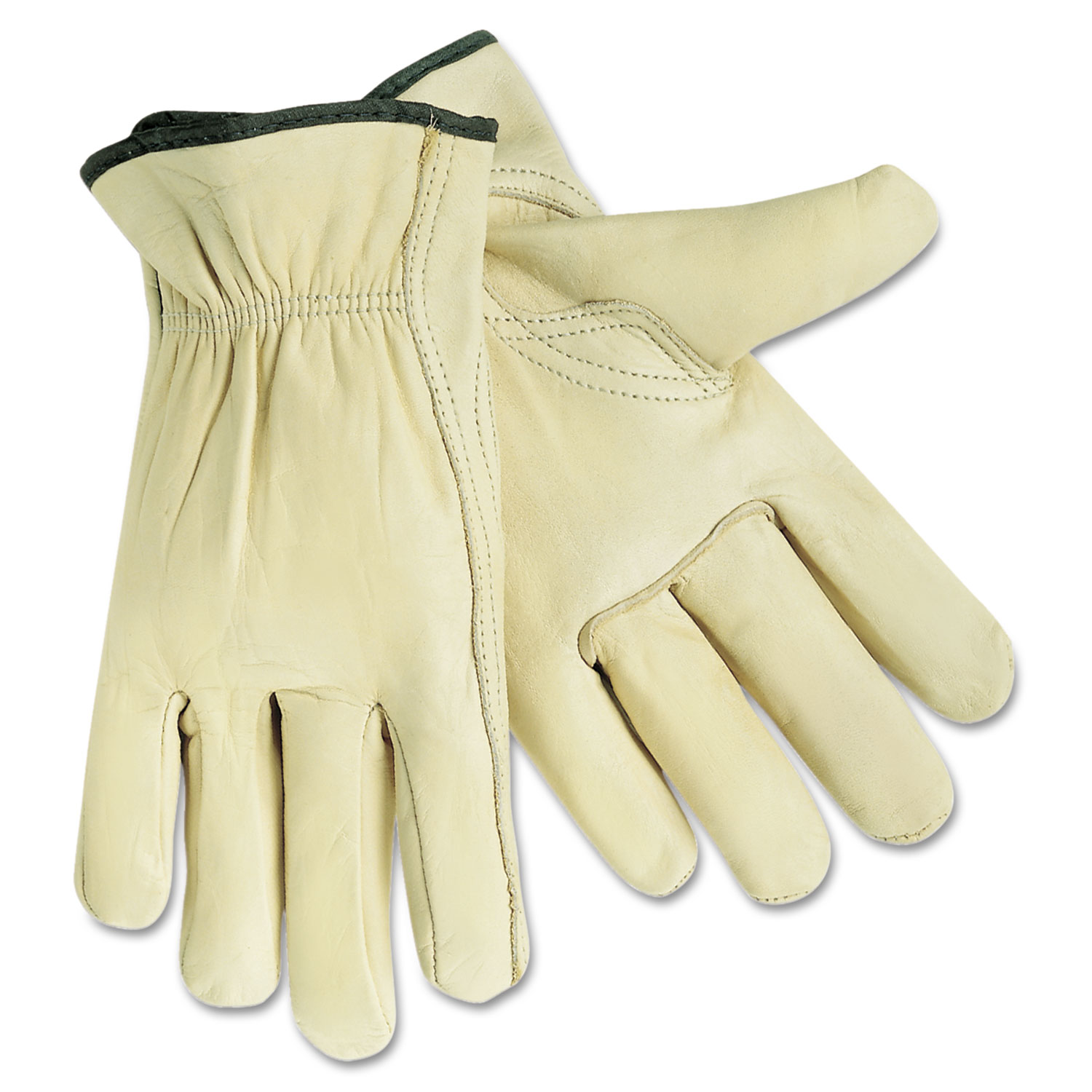 Top Grain Cowhide Leather Drivers Gloves, Gunn Cut, Keystone Thumb, X-Large, Beige, Pair