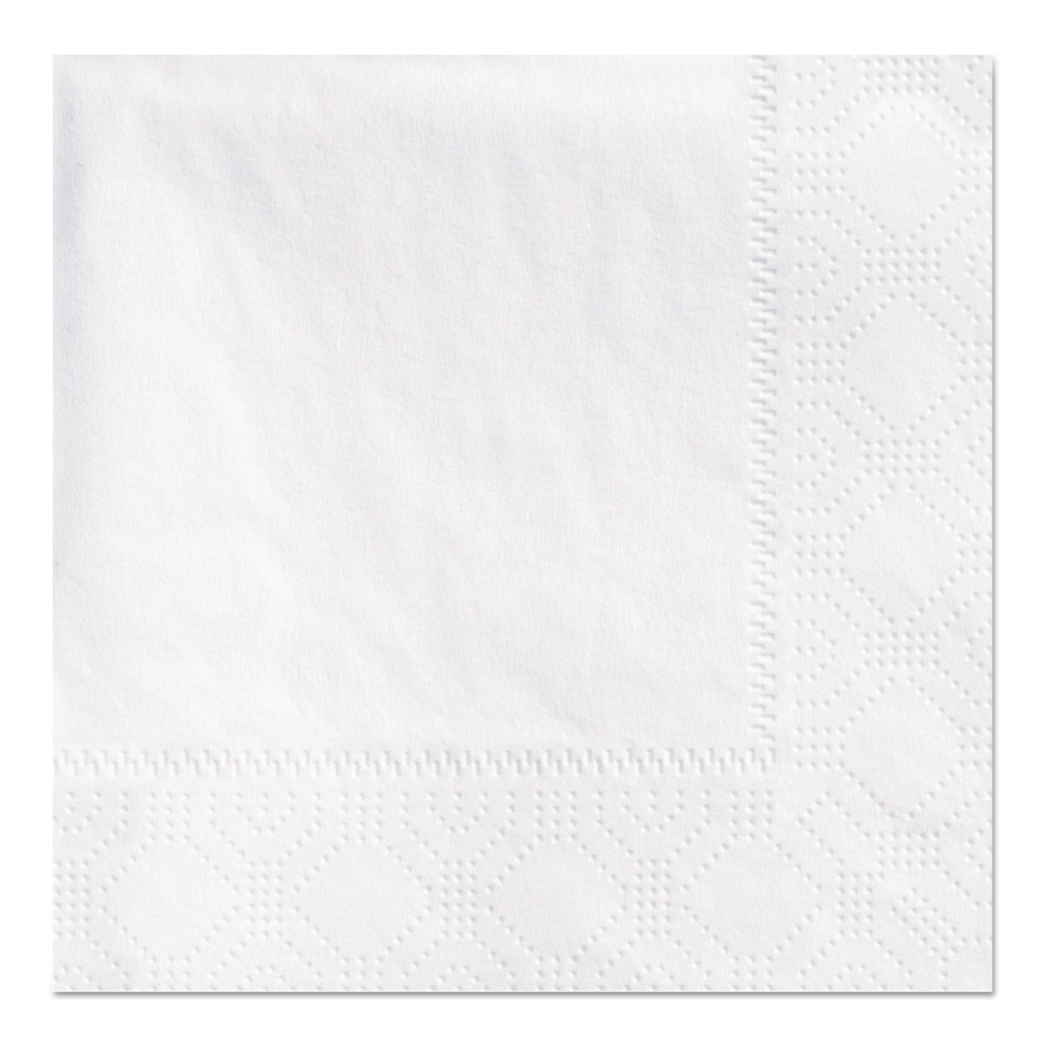 Embossed Beverage Napkins, 2-Ply, 9.5 x 9.5, White, 1,000/Carton