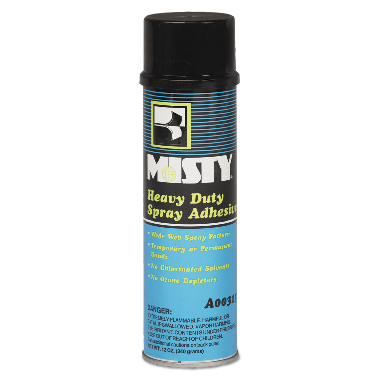 Heavy-Duty Adhesive Spray, 12 oz, Dries Clear, 12/Carton