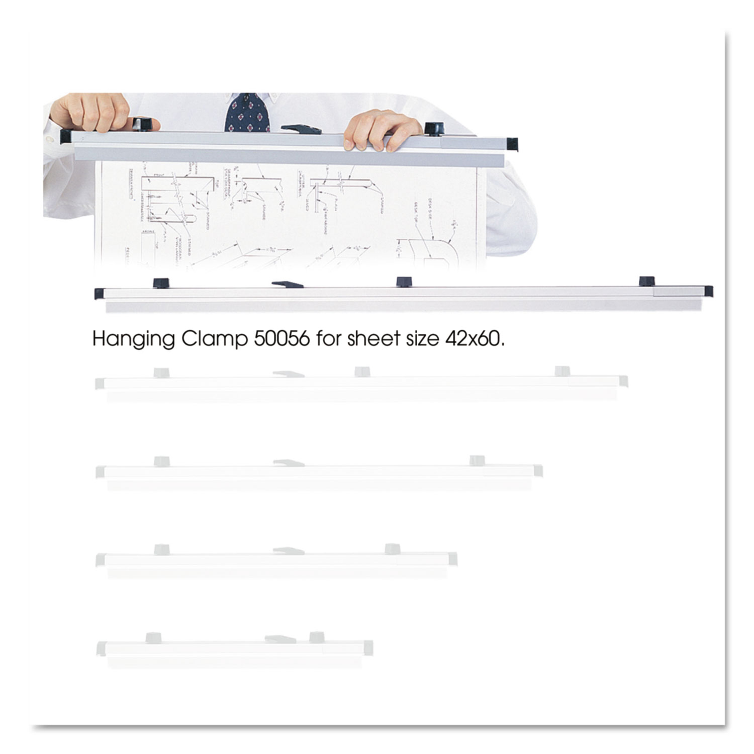 SAF50056 - Sheet File Hanging Clamps, 100 Sheets Per Clamp, 42