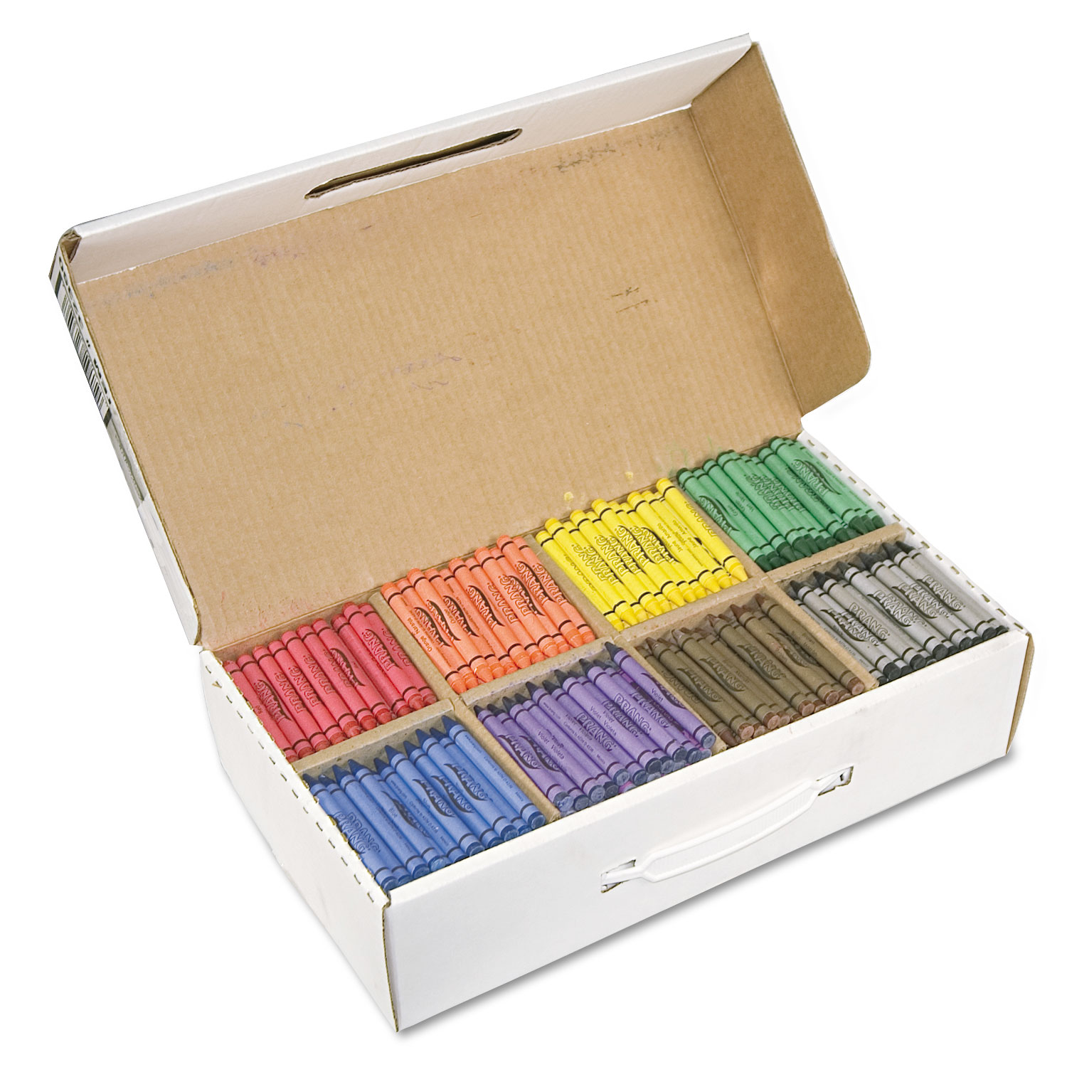 Crayons Made with Soy Classpack, Regular Size, 0.37" x 3.7", 8 Assorted Colors, 800/Carton