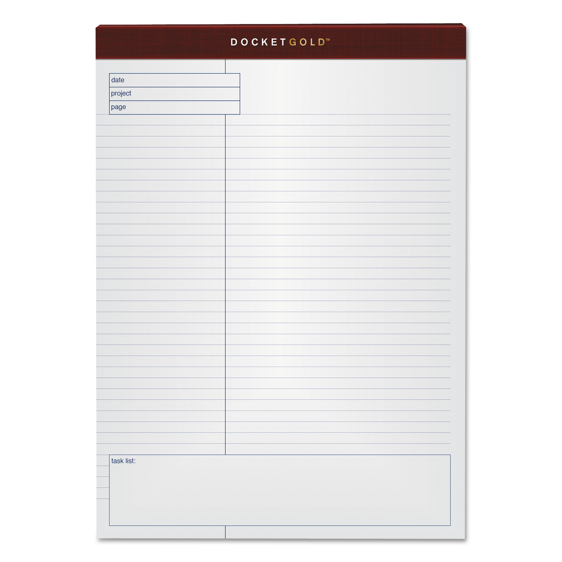 Docket Gold Planning Pads, Project-Management Format, Quadrille Rule (4 sq/in), 40 White 8.5 x 11.75 Sheets, 4/Pack