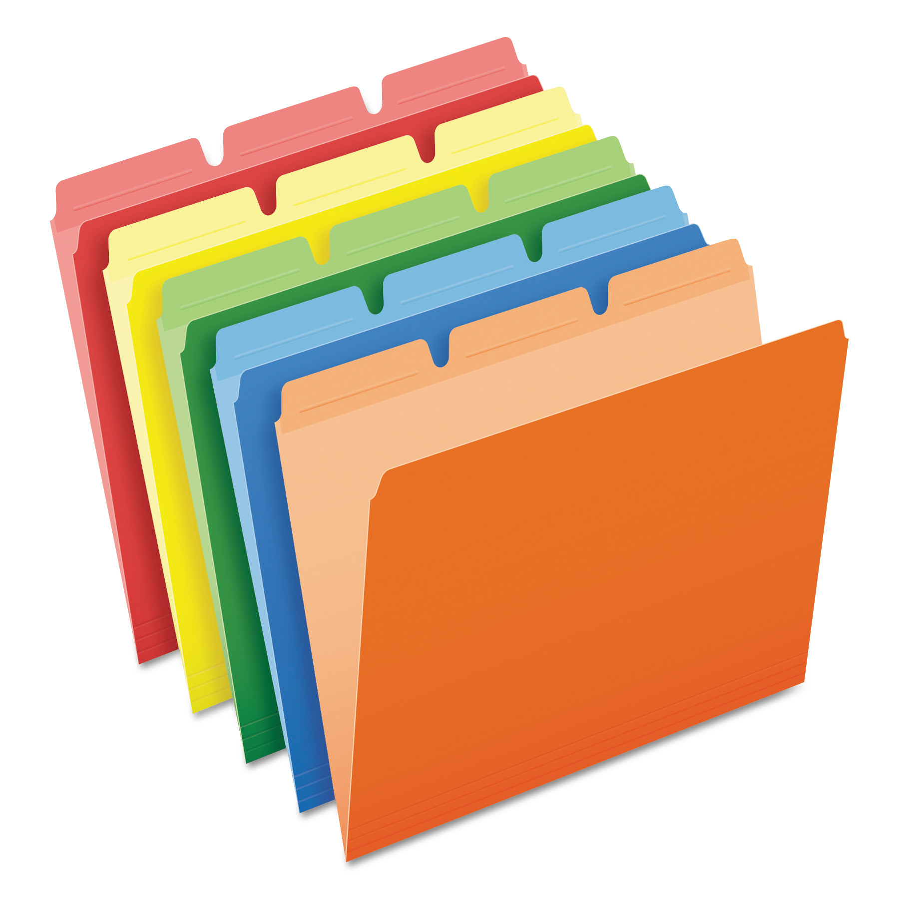 Ready-Tab Reinforced File Folders, Letter Size, Assorted Colors, 1/3 Cut, 50/BX