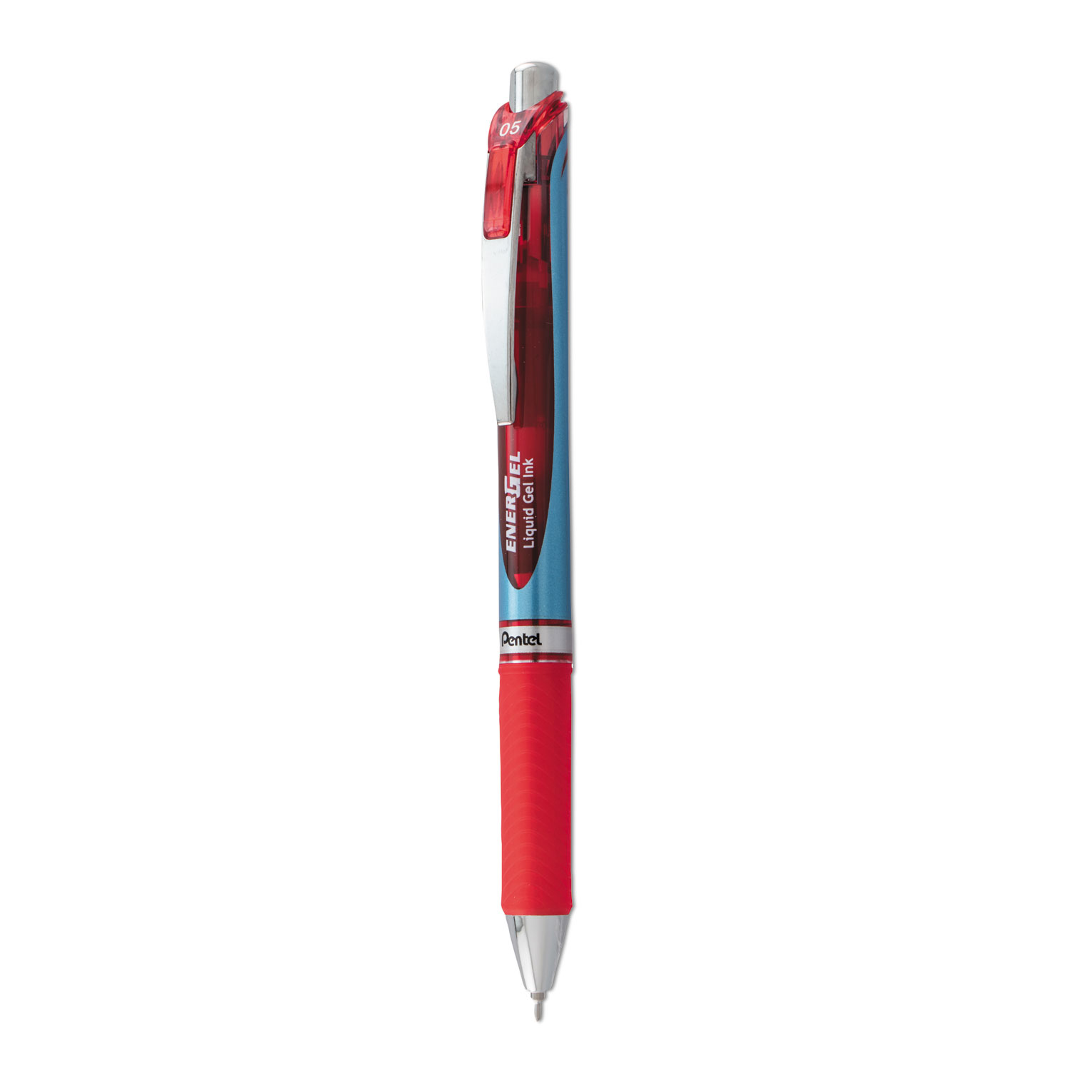 EnerGel RTX Gel Pen, Retractable, Fine 0.5 mm Needle Tip, Red Ink, Red/Blue Barrel