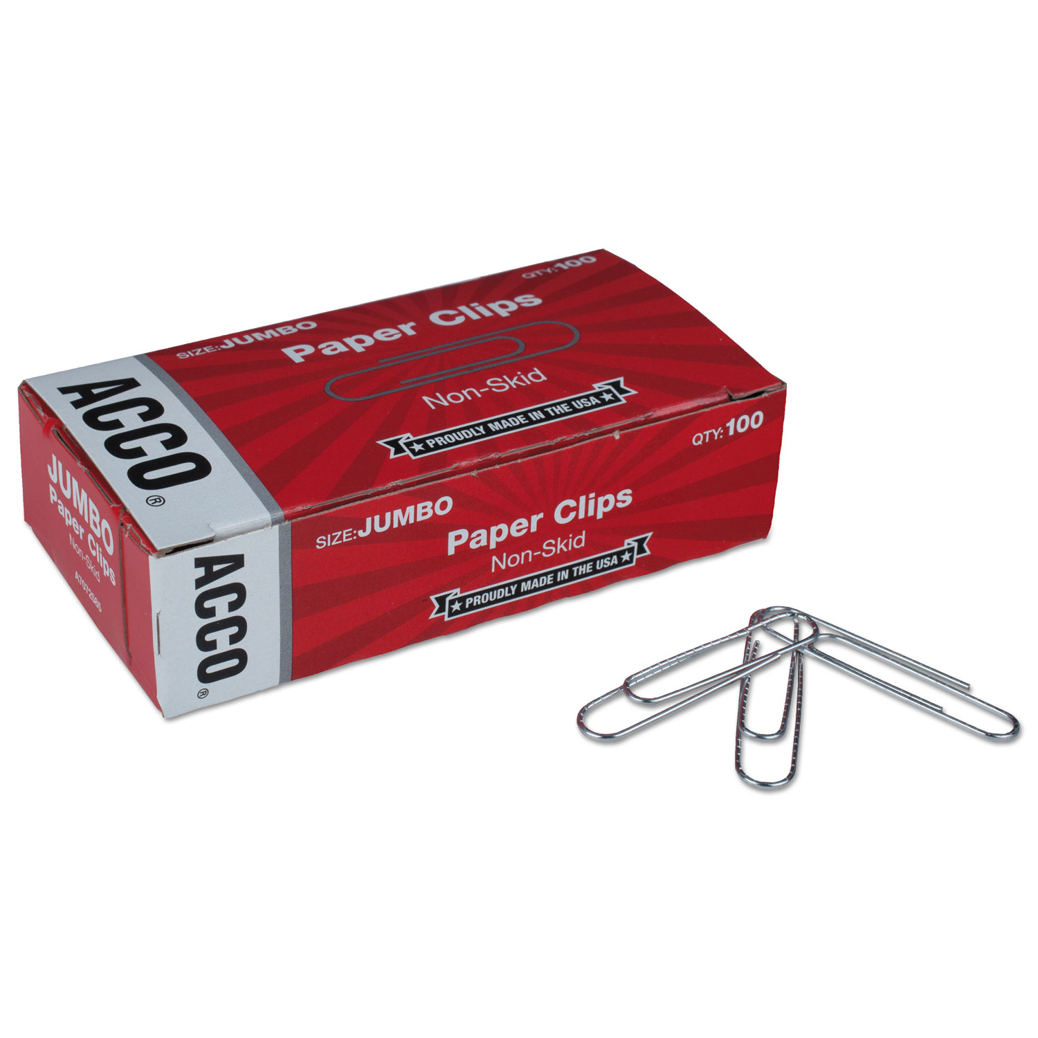 ACCO Standard Two-Piece Two-Prong Paper Fastener Bases, 2 Capacity, 2.75  Center to Center, Silver, 100/Box