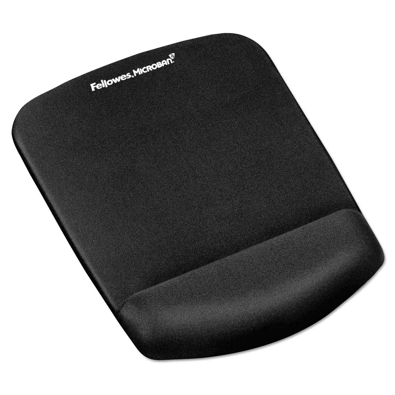 PlushTouch Mouse Pad with Wrist Rest, 7.25 x 9.37, Black